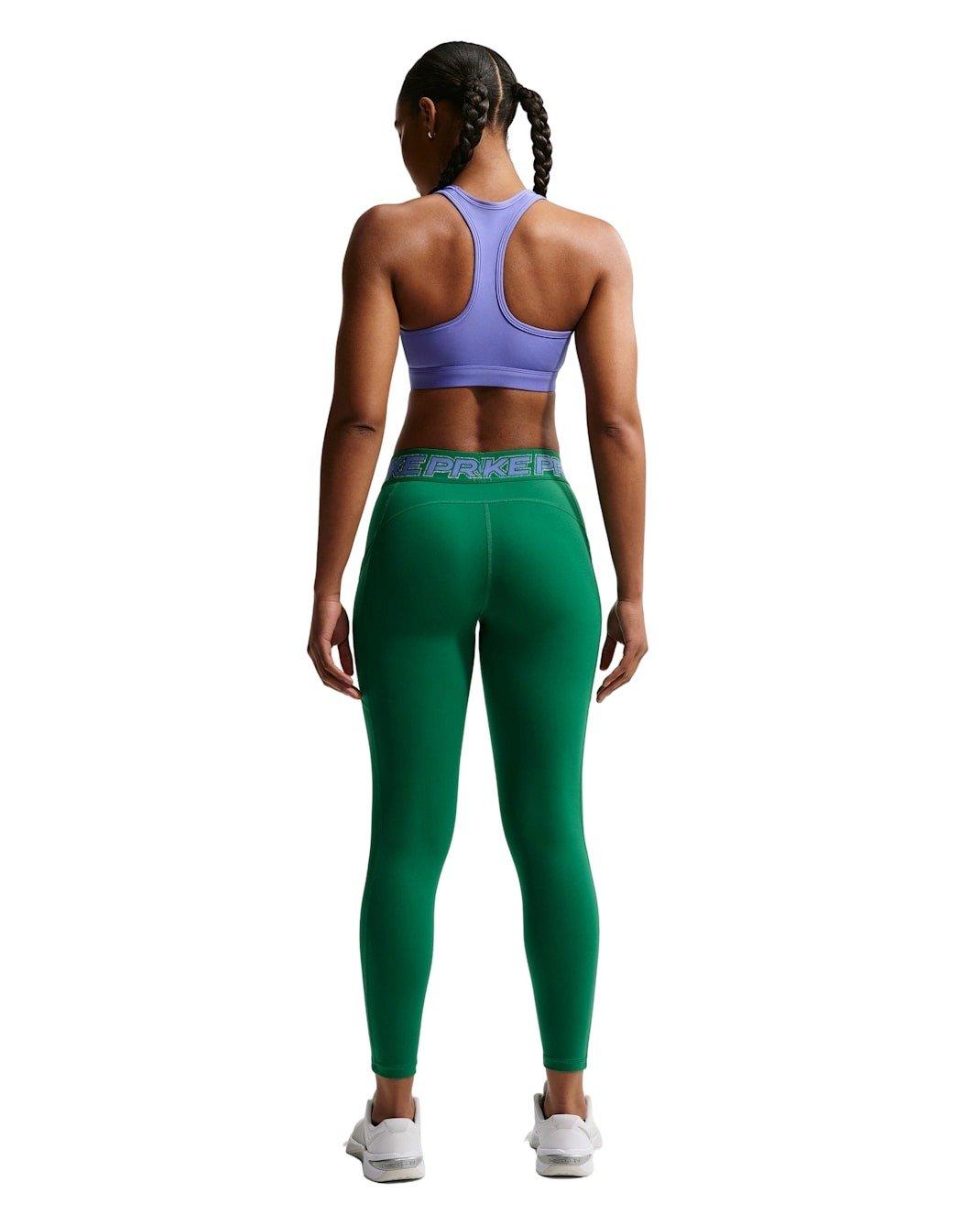 Nike Women's Pro Mid-Rise 7/8 Leggings -Green - GREEN Thumbnail View 5