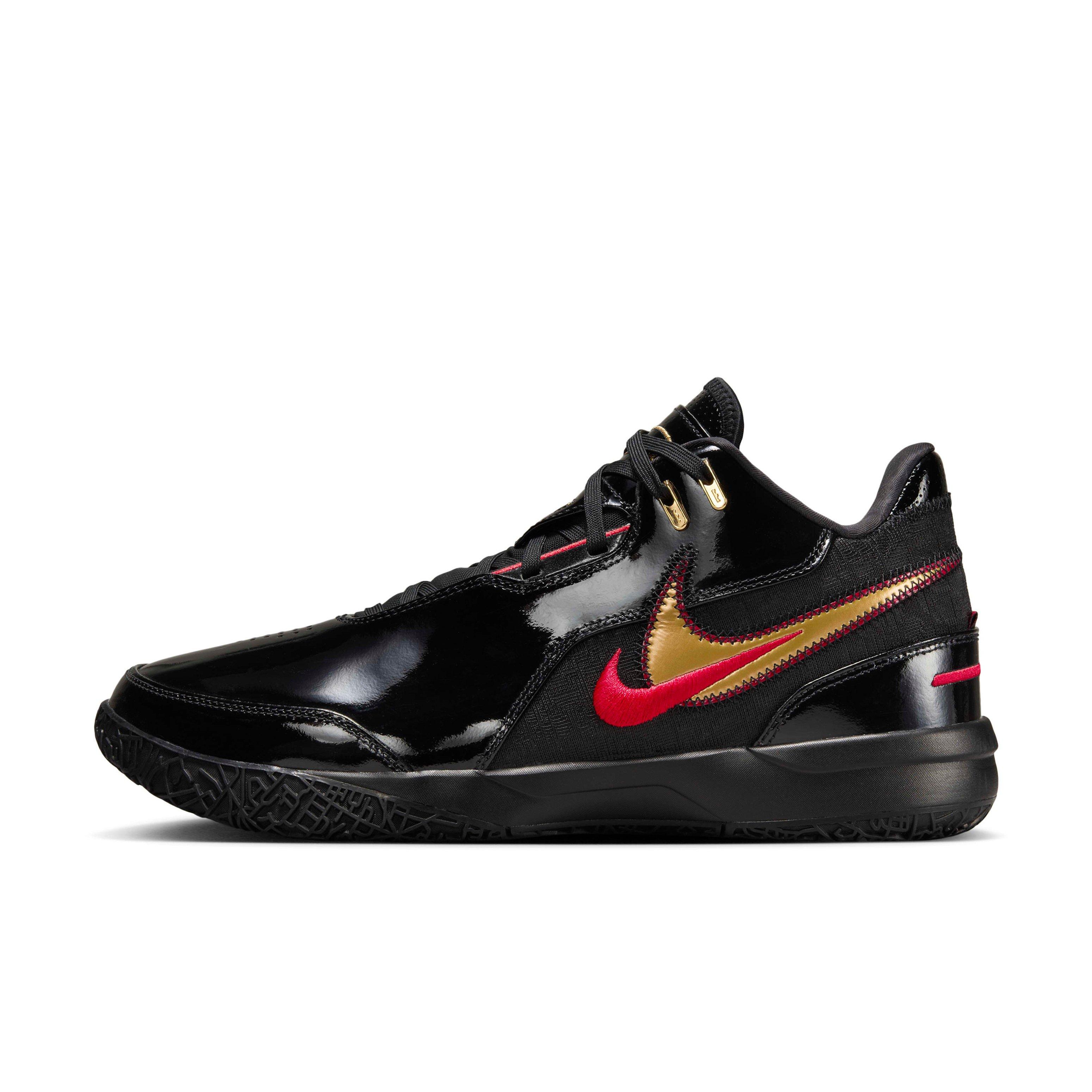 Nike LeBron NXXT Gen AMPD "Black/University Red/Metallic Gold" Men's Basketball Shoe - BLACK/RED/GOLD Thumbnail View 2