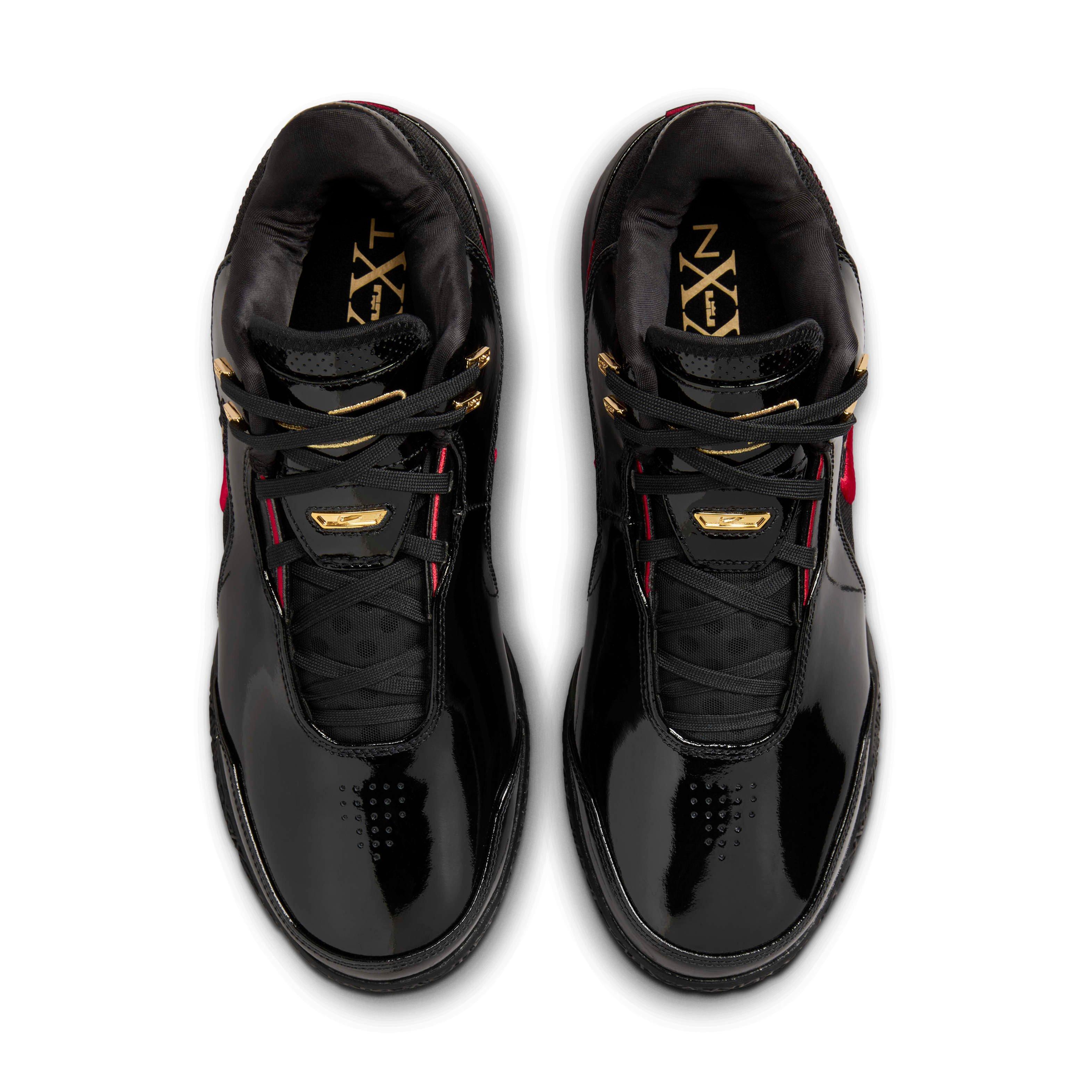 Nike LeBron NXXT Gen AMPD "Black/University Red/Metallic Gold" Men's Basketball Shoe - BLACK/RED/GOLD Thumbnail View 4