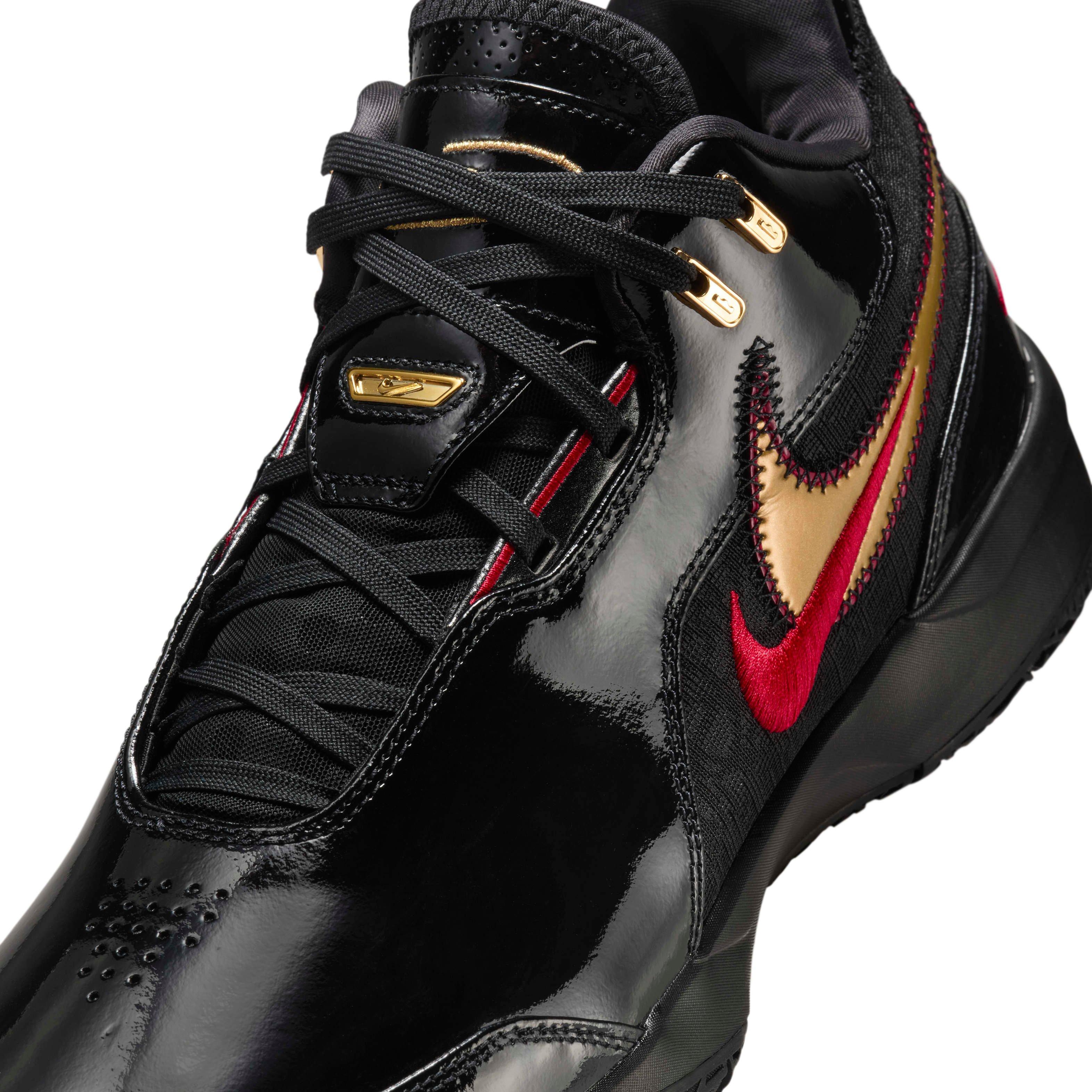 Nike LeBron NXXT Gen AMPD "Black/University Red/Metallic Gold" Men's Basketball Shoe - BLACK/RED/GOLD Thumbnail View 7