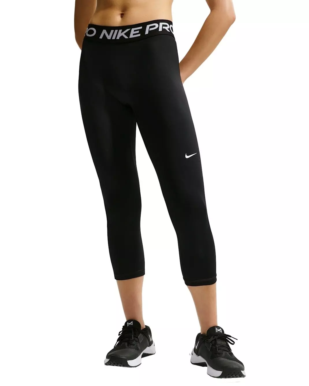 Nike Women's Pro Mid-Rise Crop Leggings - Black - BLACK