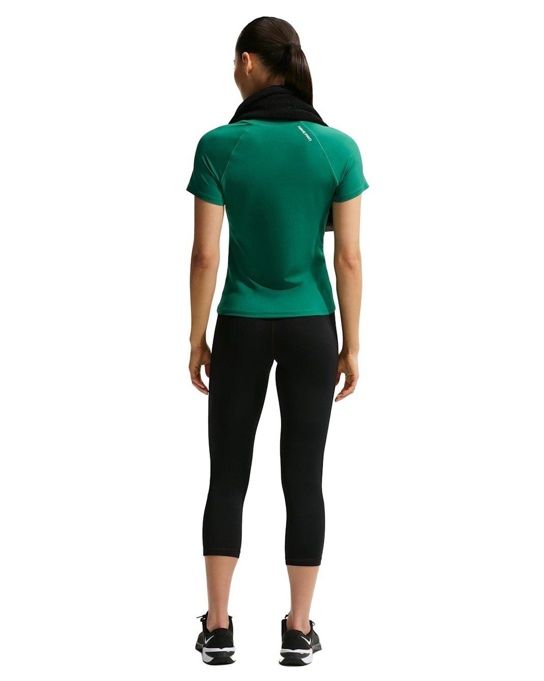 Nike Women's Pro Mid-Rise Crop Leggings - Black - BLACK Thumbnail View 5