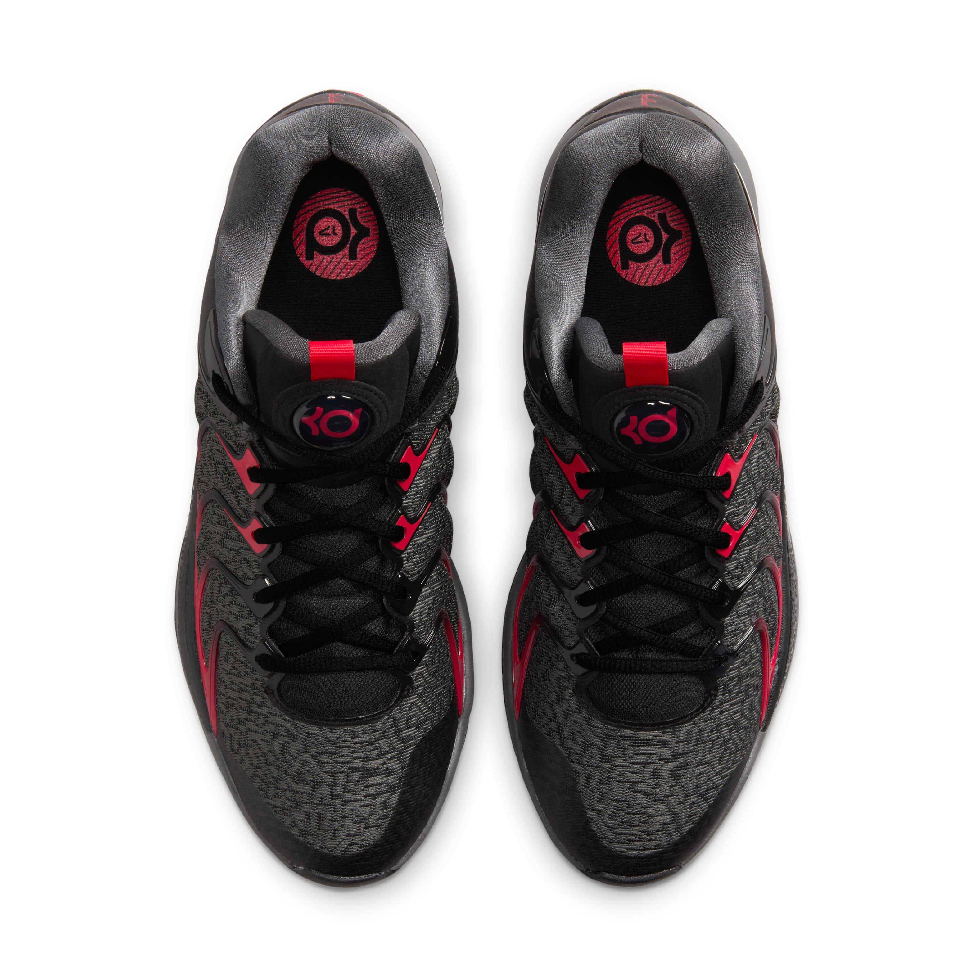 Nike KD17 "Black/Iron Grey/University Red/White" Men's Basketball Shoe - BLACK/GREY/RED/WHITE Thumbnail View 4