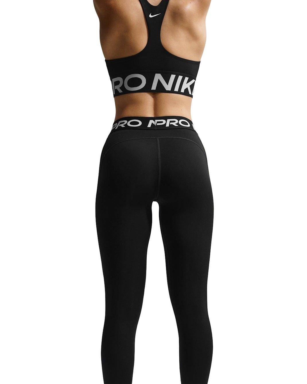 Nike Women's Pro 365 Mid-Rise Full-Length Leggings - Black - BLACK Thumbnail View 2