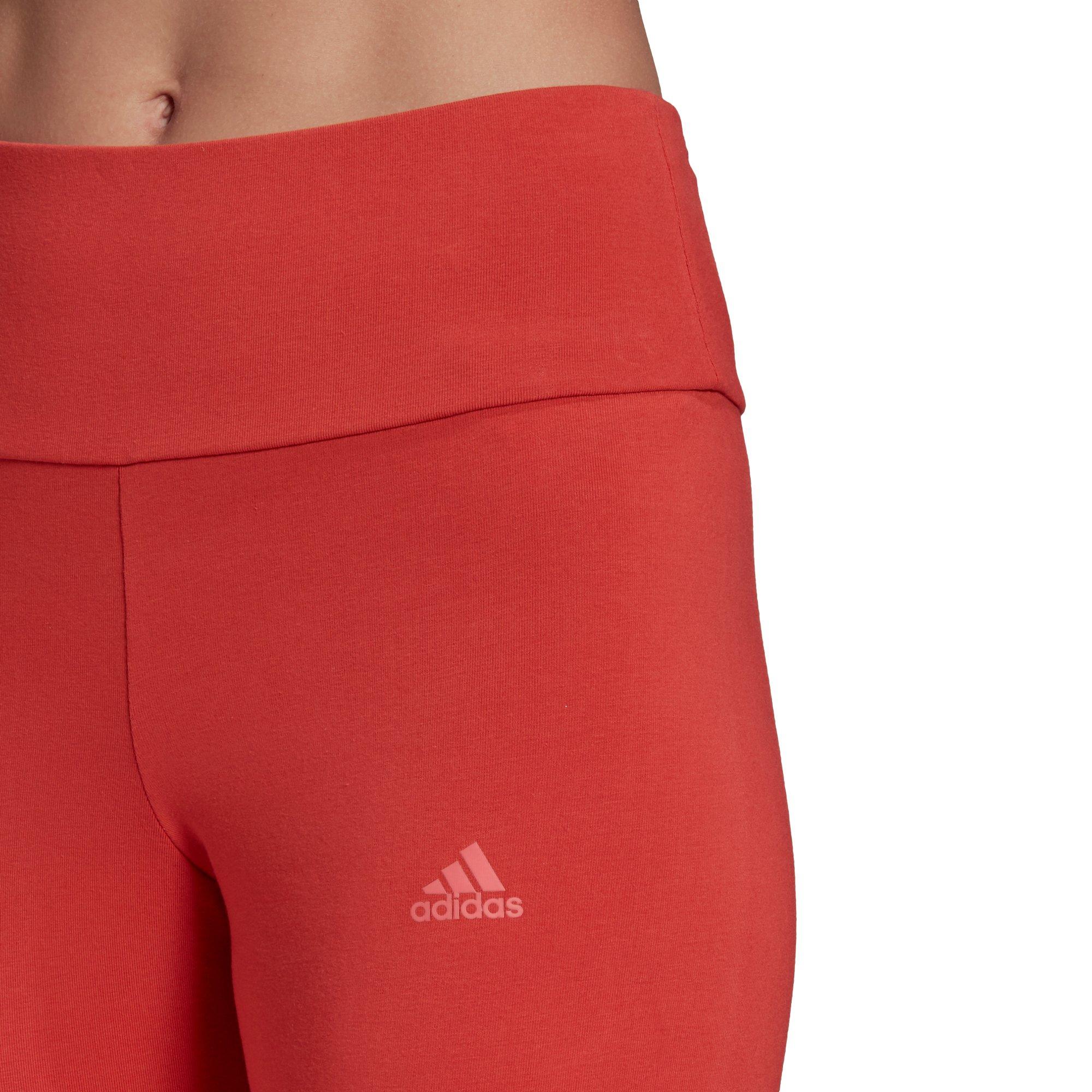 adidas Women's Red High-Waisted Logo Leggings - RED Thumbnail View 4