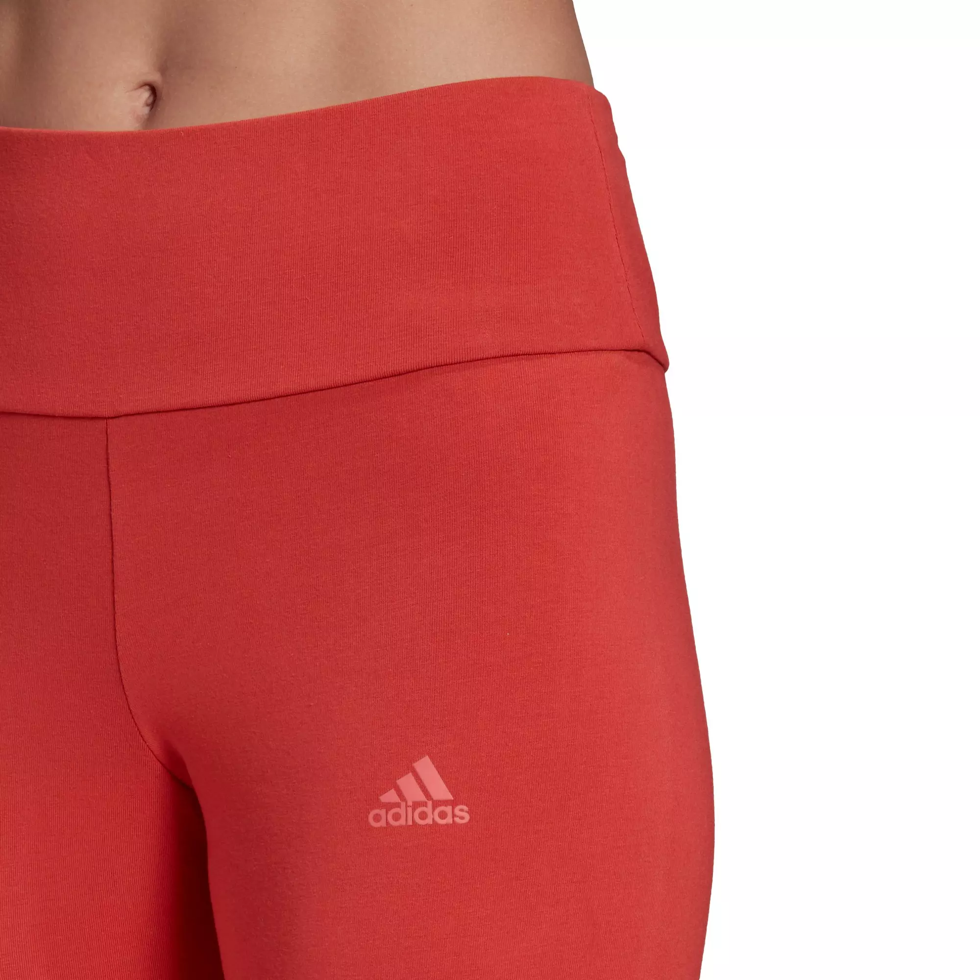 adidas Women's Red High-Waisted Logo Leggings - RED