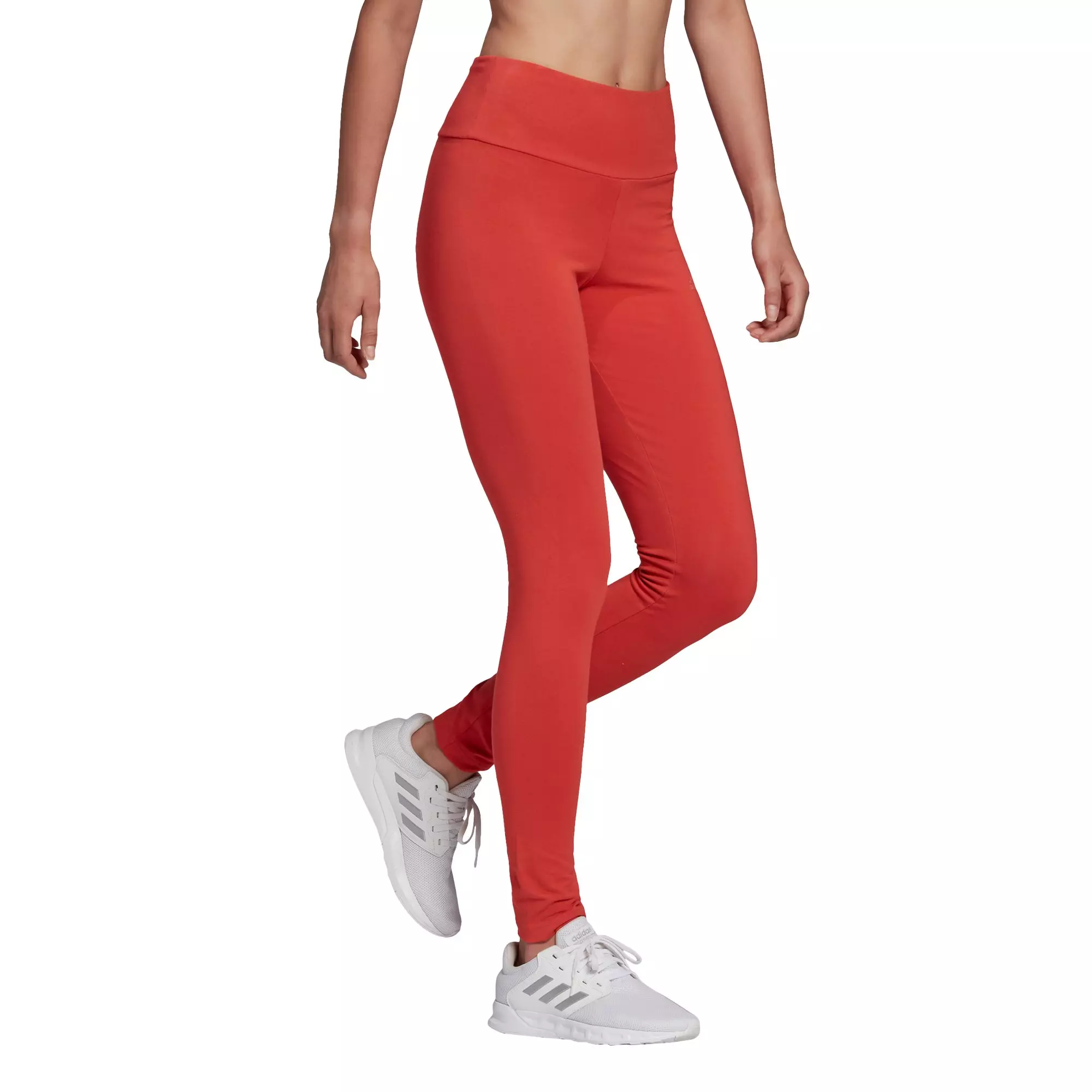 adidas Women's Red High-Waisted Logo Leggings - RED