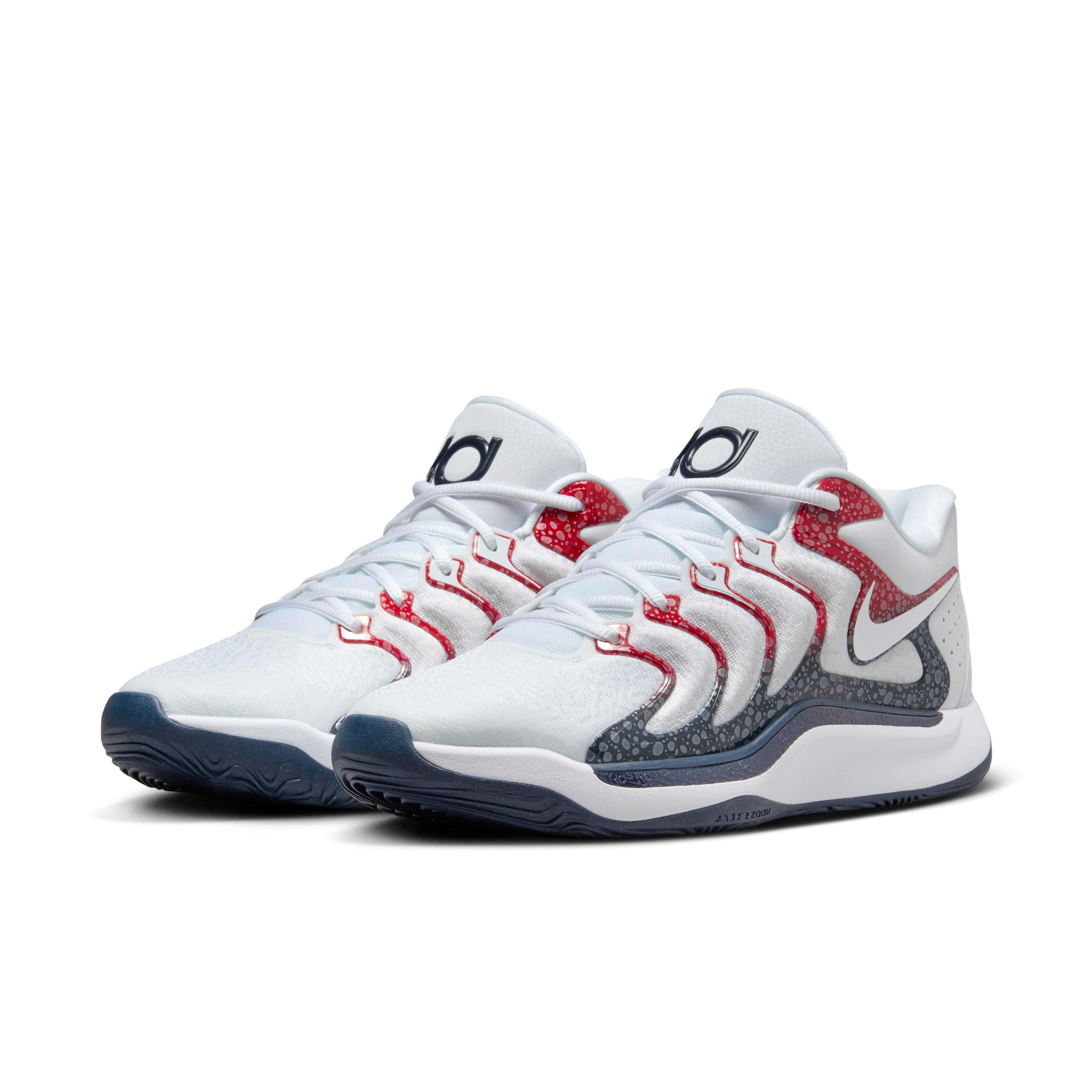 Nike KD17 "White/University Red/Obsidian" Men's Basketball Shoe - WHITE/RED/OBSIDIAN Thumbnail View 3