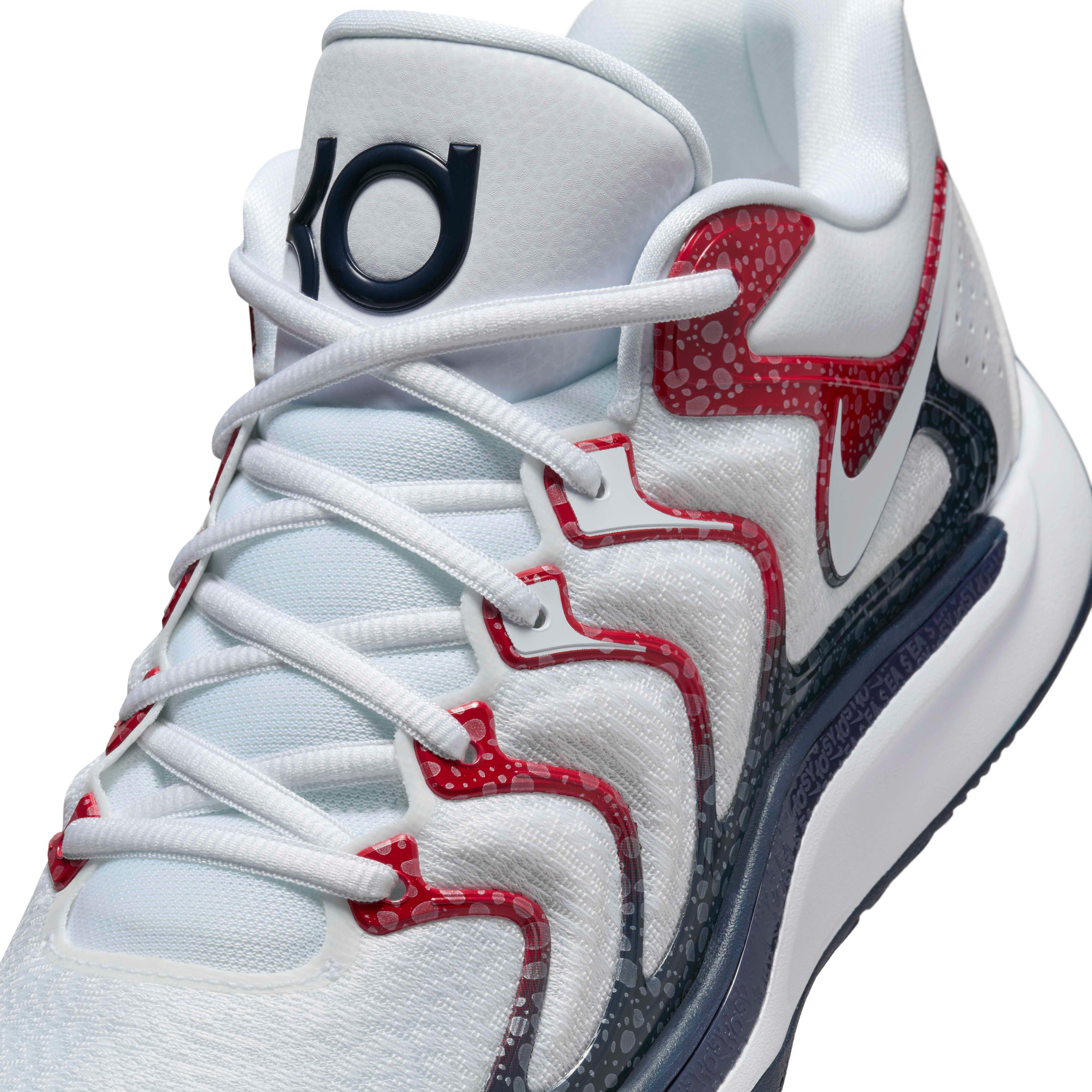 Nike KD17 "White/University Red/Obsidian" Men's Basketball Shoe - WHITE/RED/OBSIDIAN Thumbnail View 7