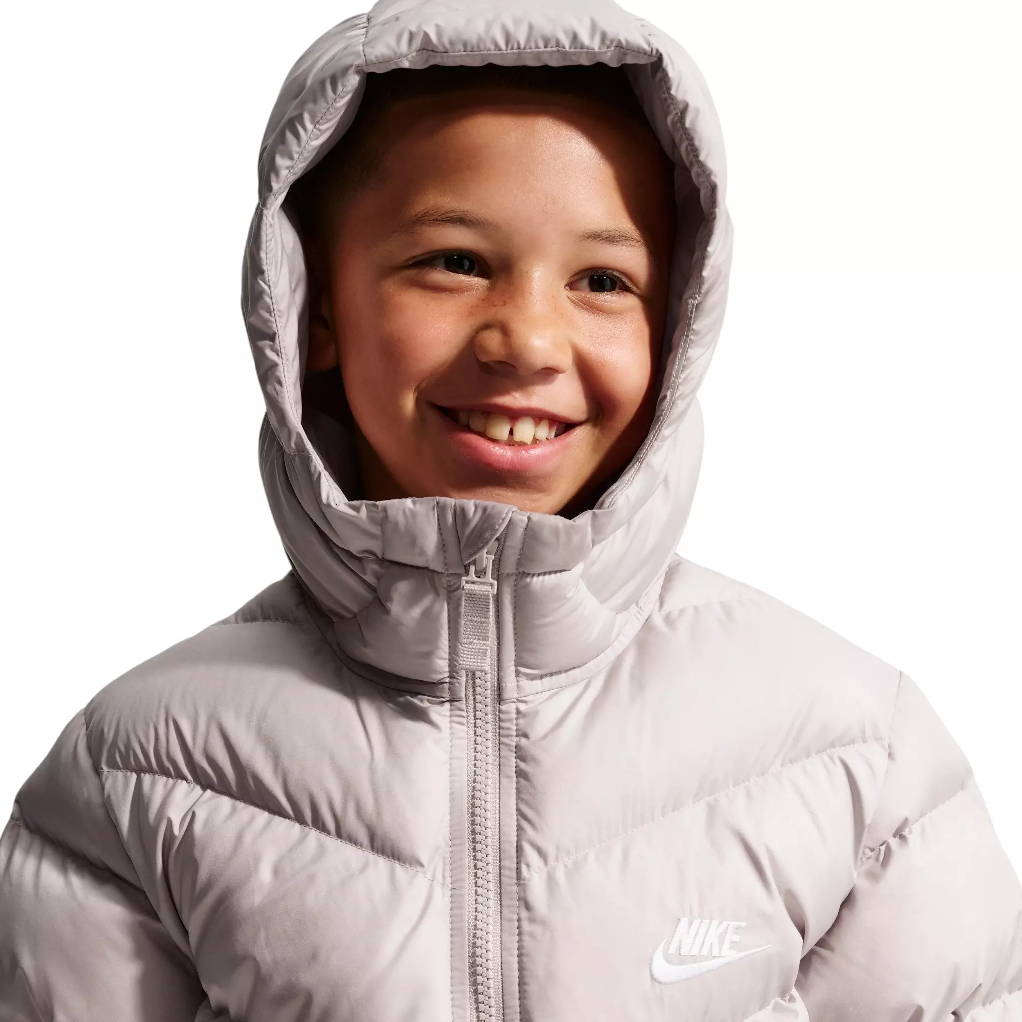 Nike Big Kids' Sportswear All Day Play Therma-FIT Loose-Fit Puffer Jacket - Grey - BROWN