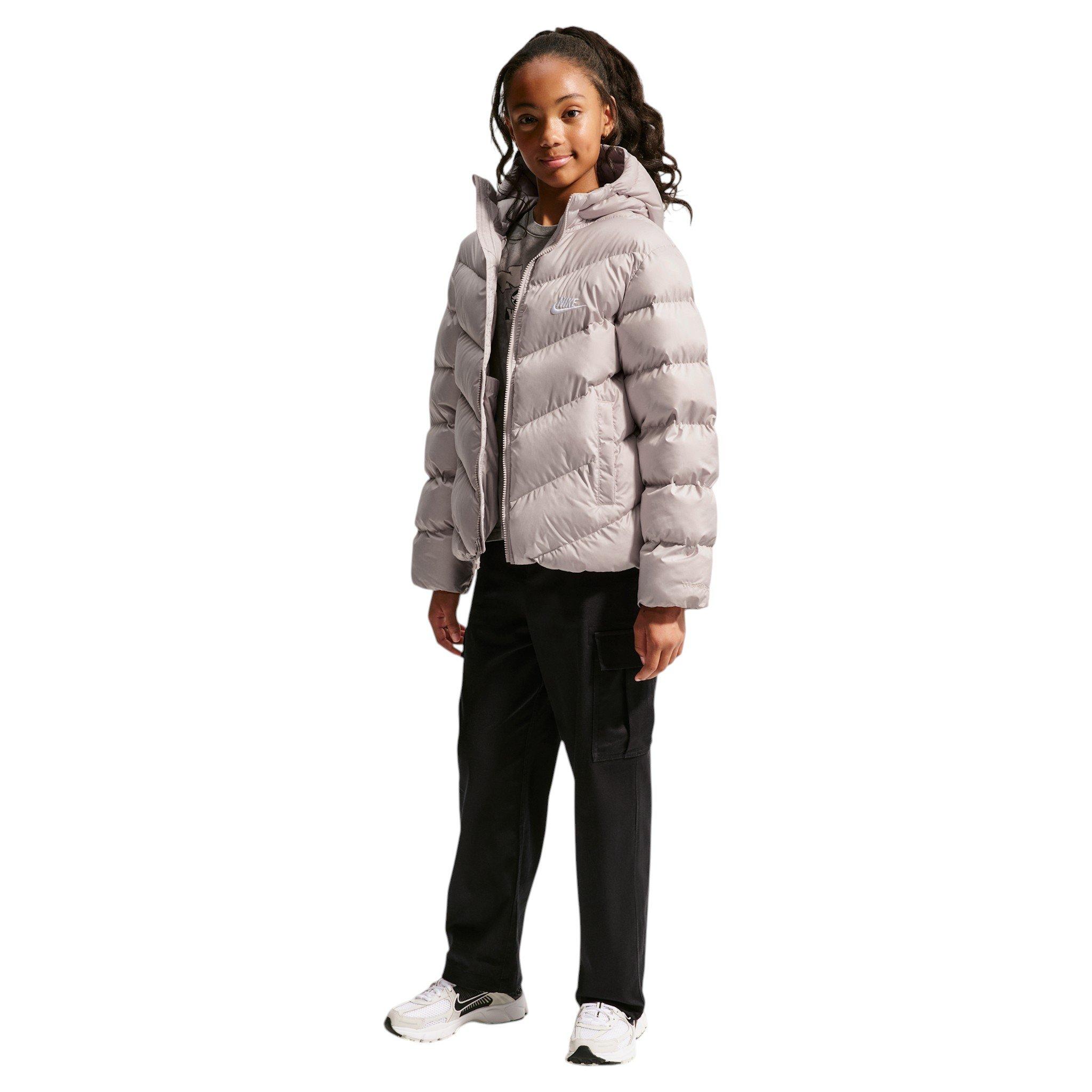 Nike Big Kids' Sportswear All Day Play Therma-FIT Loose-Fit Puffer Jacket - Grey - BROWN