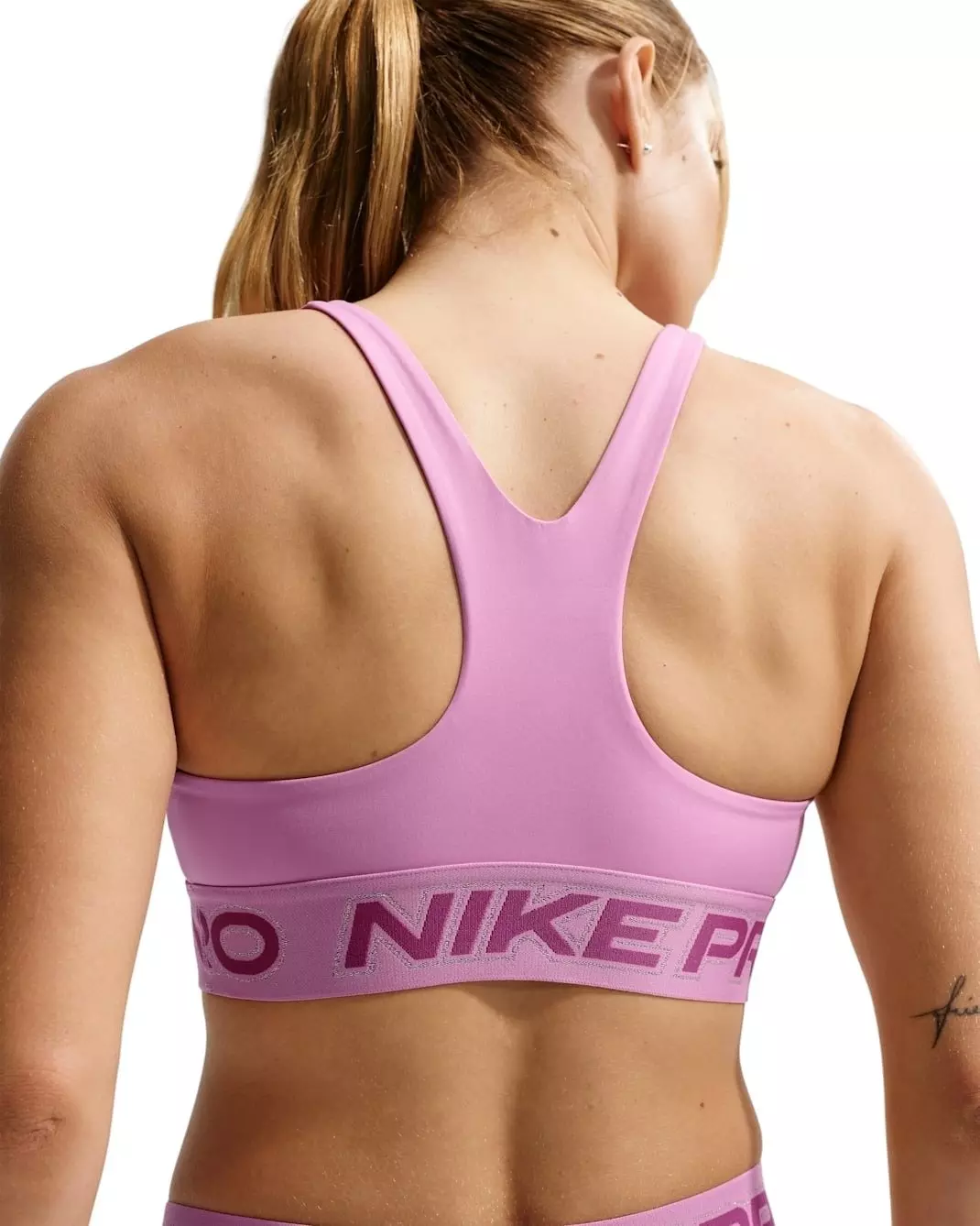 Nike Women's Pro Light-Support Non-Padded Sports Bra -Lt Magenta/Fuchsia - LT MAGENTA/FUCHSIA