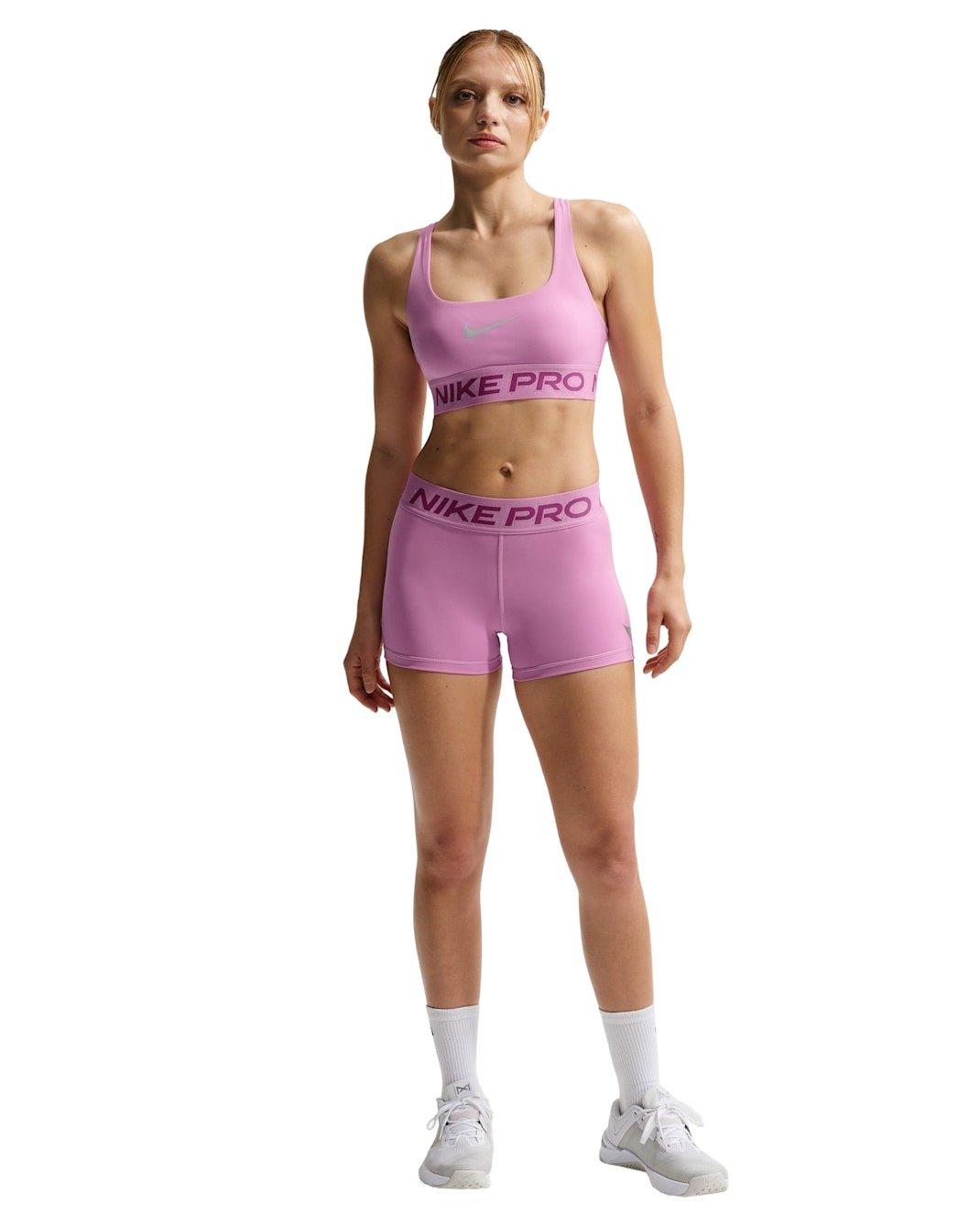 Nike Women's Pro Light-Support Non-Padded Sports Bra -Lt Magenta/Fuchsia - LT MAGENTA/FUCHSIA Thumbnail View 4