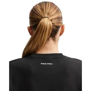 Nike Women's Pro Dri-FIT Crew-Neck French Terry Top -Black