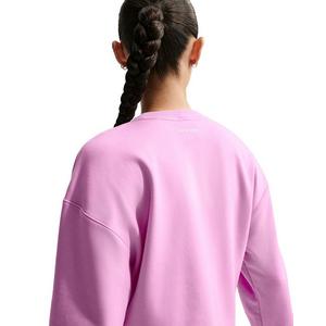 Nike Women's Pro Dri-FIT Crew-Neck French Terry Top -Lt Magenta