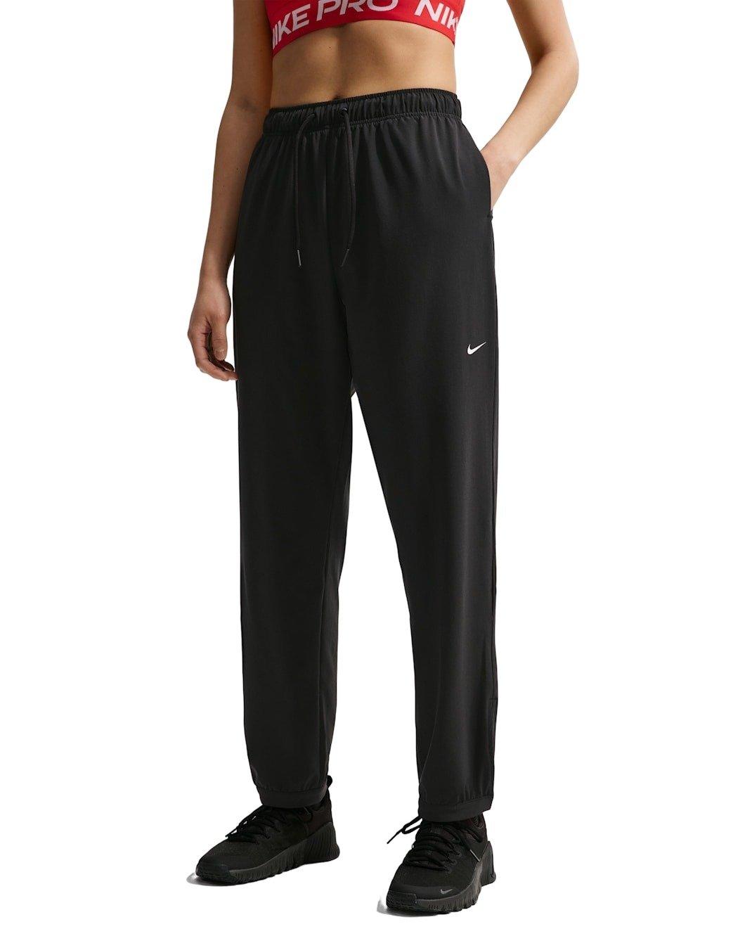 Nike Women's Pro Dri-FIT Mid-Rise Full-Length Woven Pants - Black - BLACK Thumbnail View 1