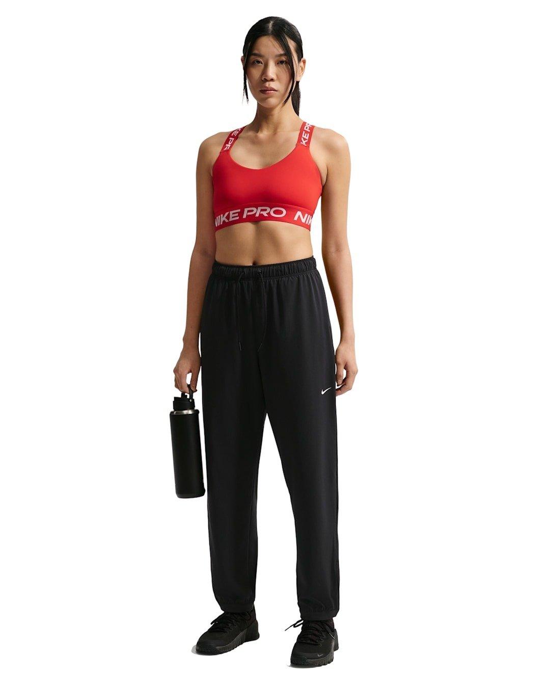 Nike Women's Pro Dri-FIT Mid-Rise Full-Length Woven Pants -Black - BLACK Thumbnail View 4