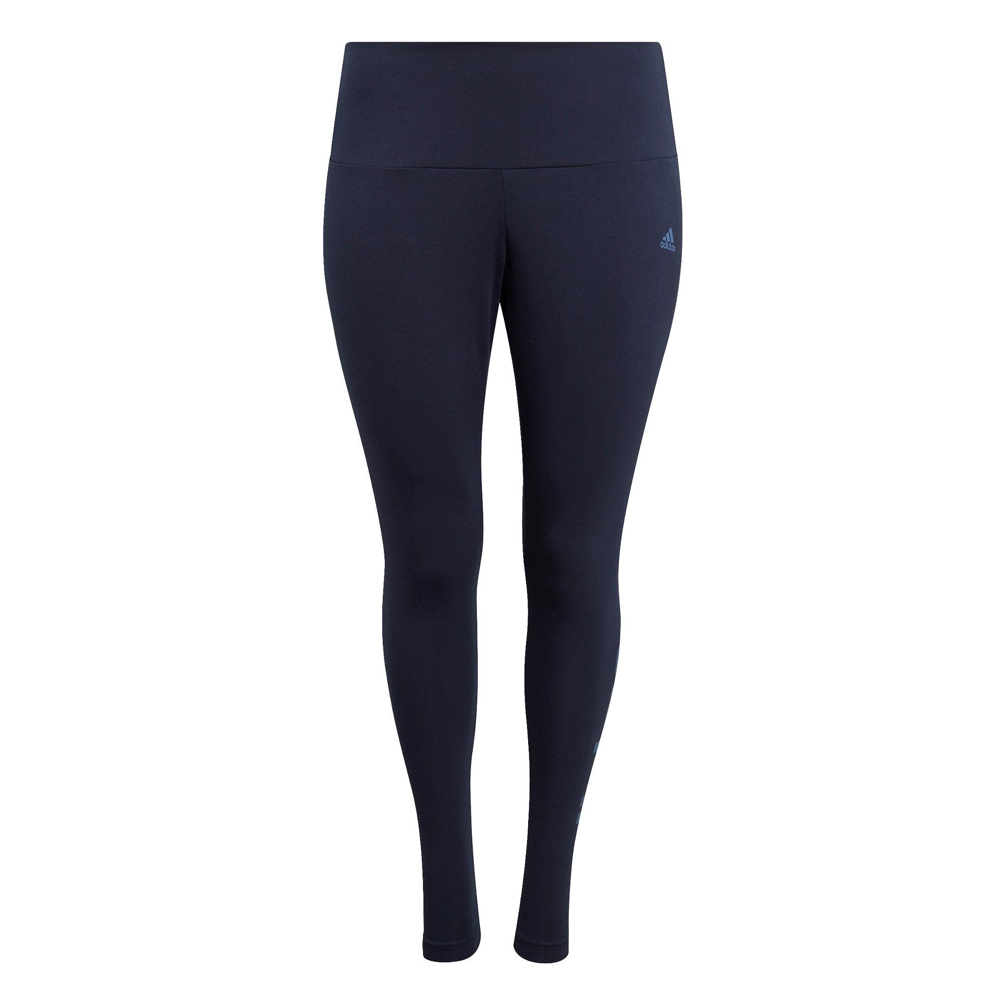 adidas Women's Plus Size Navy/Blue High-Waisted Logo Leggings - NAVY/BLUE Thumbnail View 2
