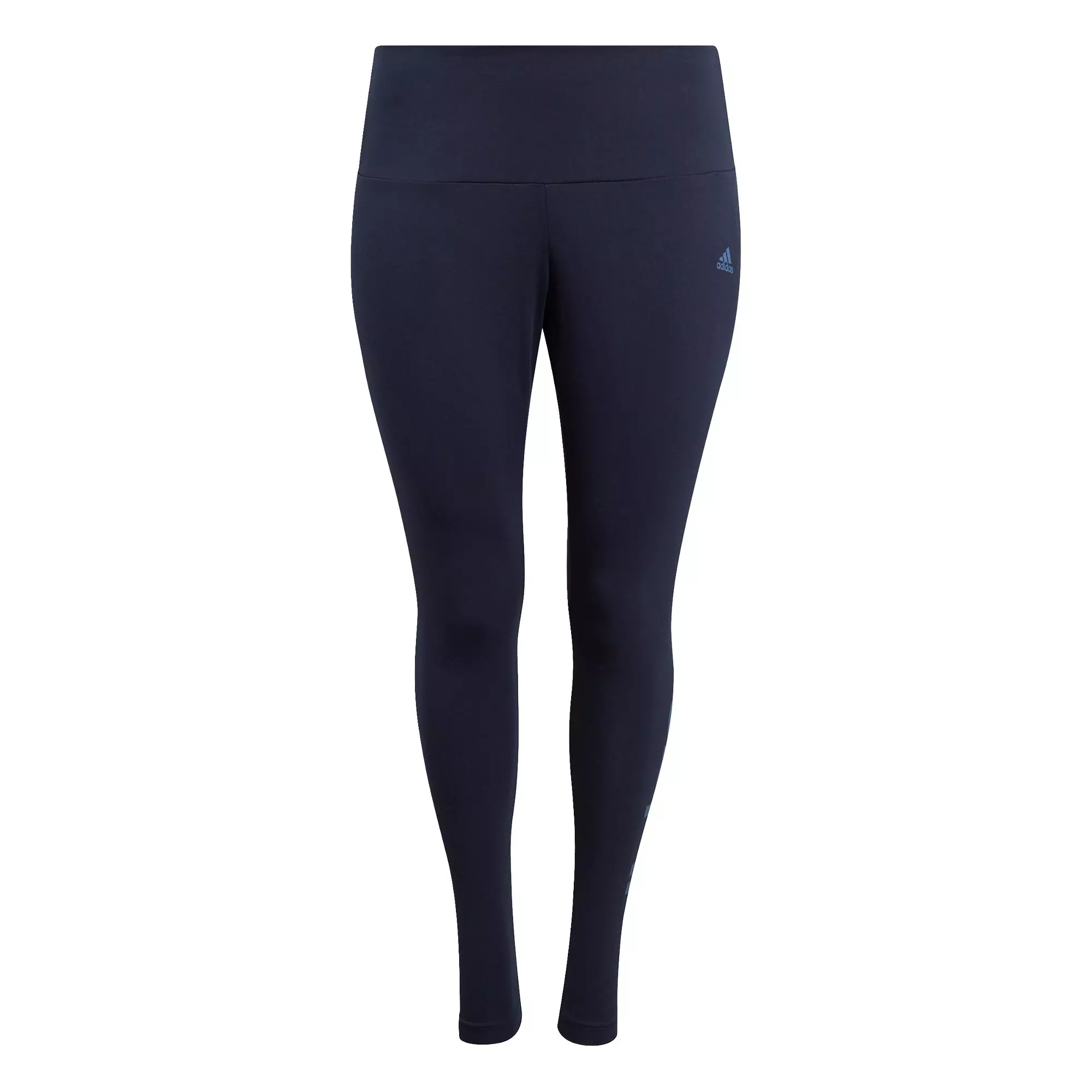 adidas Women's Plus Size Navy/Blue High-Waisted Logo Leggings - NAVY/BLUE