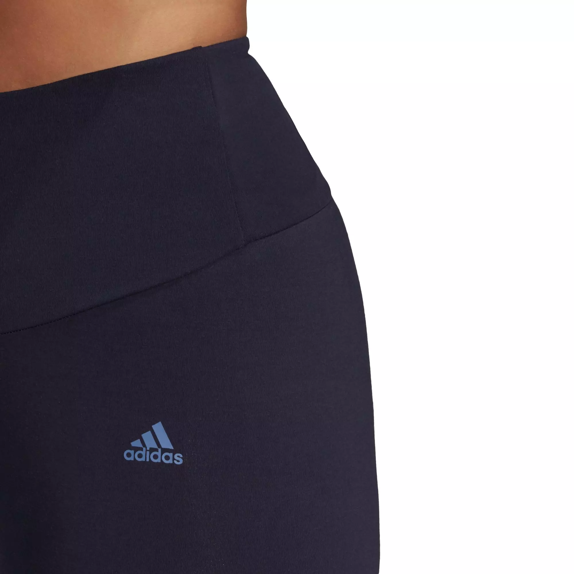adidas Women's Plus Size Navy/Blue High-Waisted Logo Leggings - NAVY/BLUE