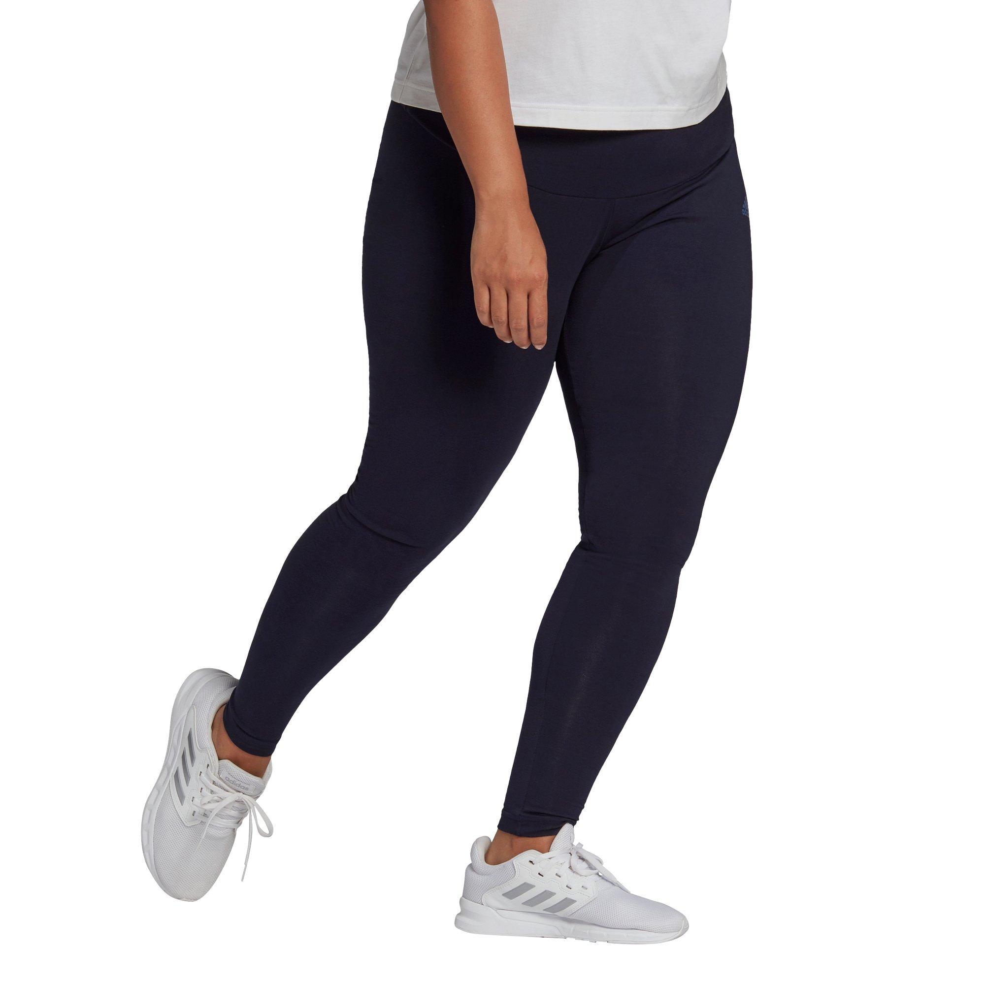 adidas Women's Plus Size Navy/Blue High-Waisted Logo Leggings - NAVY/BLUE Thumbnail View 5