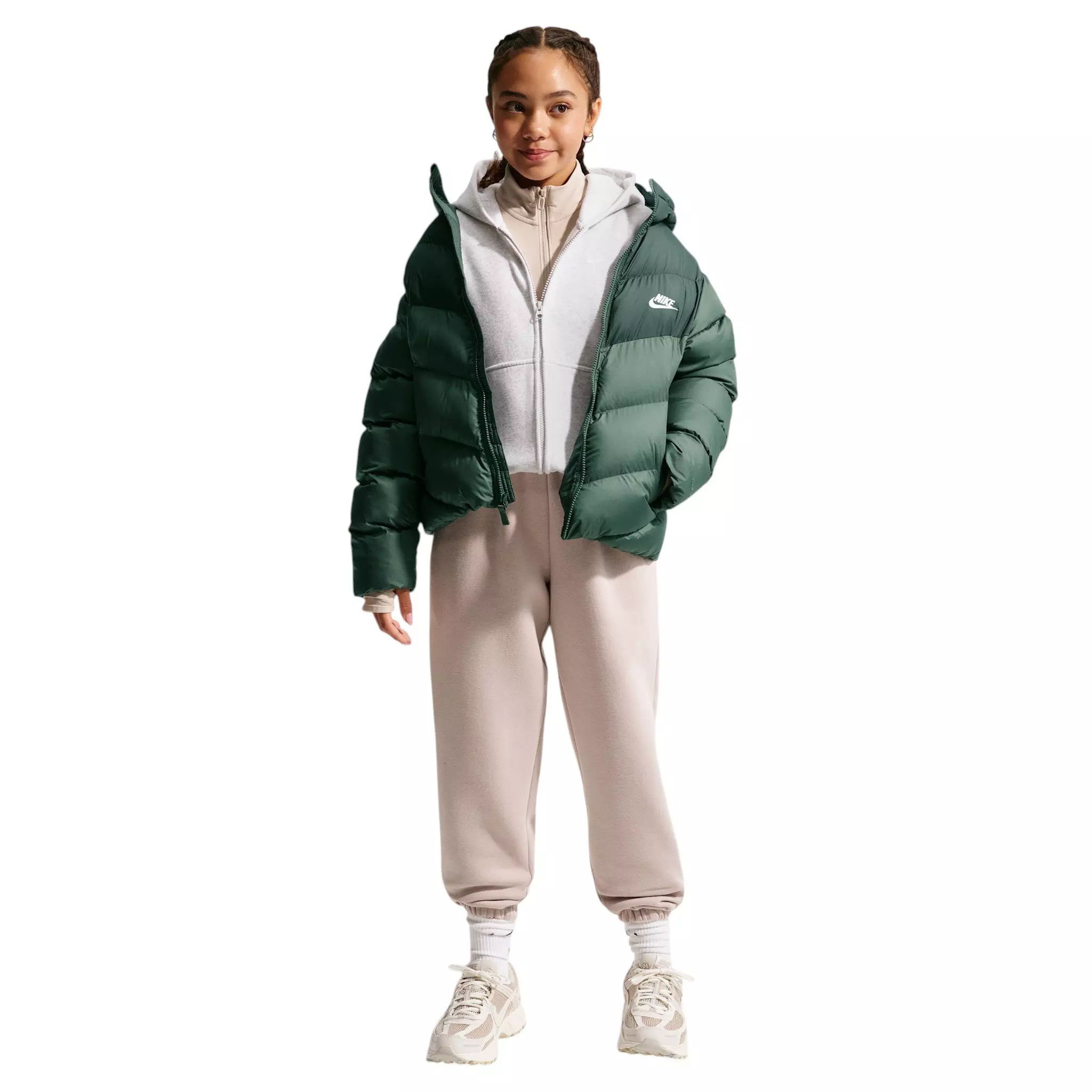 Nike Big Kids' Sportswear All Day Play Therma-FIT Loose-Fit Puffer Jacket - Green - GREEN