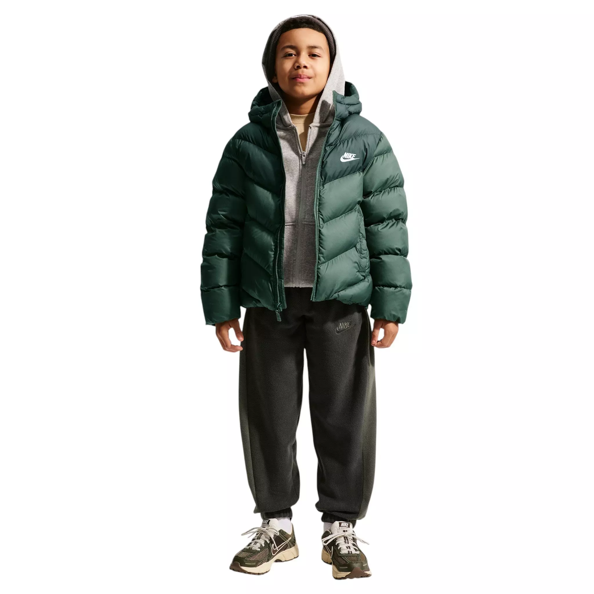 Nike Big Kids' Sportswear All Day Play Therma-FIT Loose-Fit Puffer Jacket - Green - GREEN