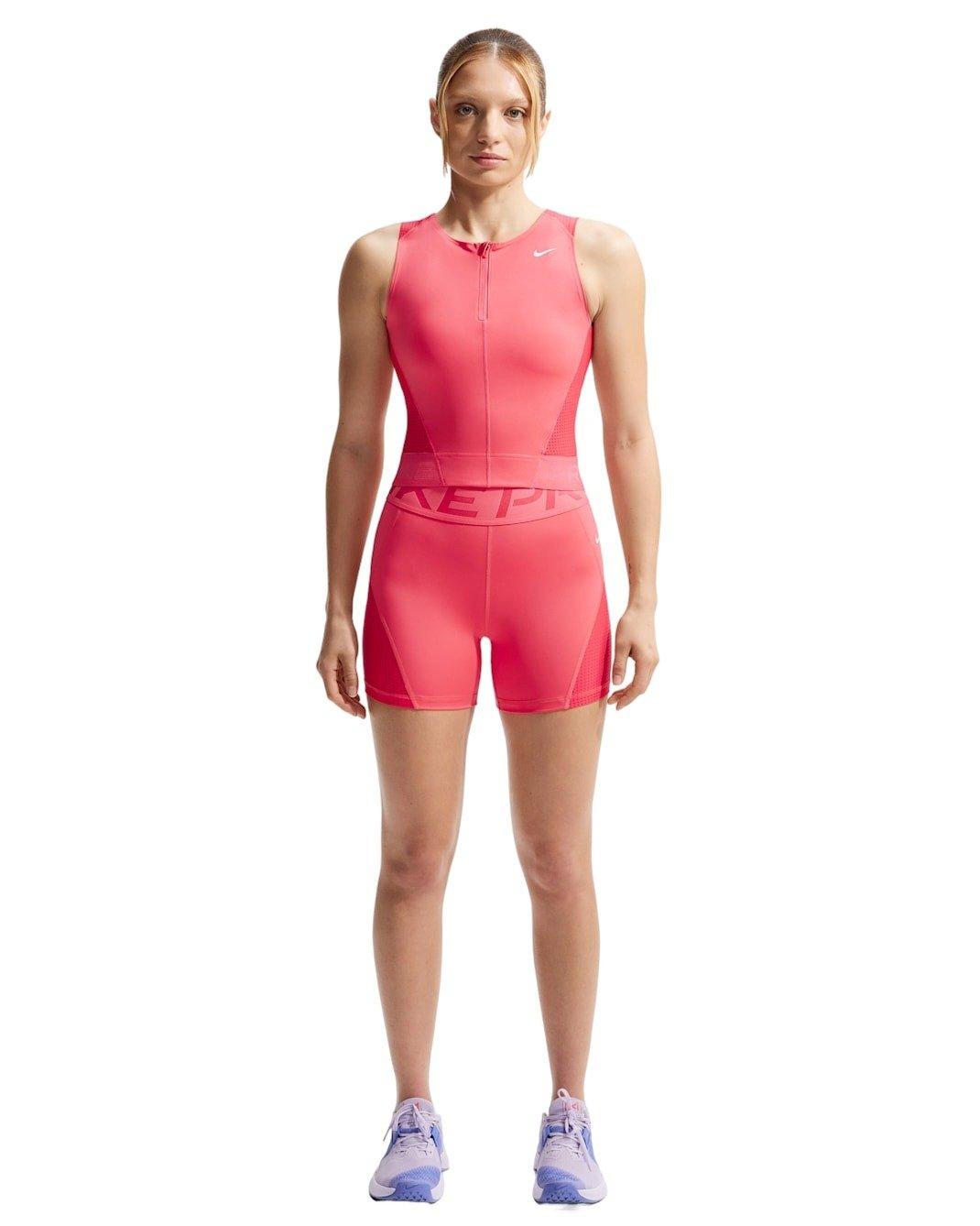 Nike Women's Pro Sculpt Dri-FIT High-Waisted 5" Biker Shorts -Coral - CORAL Thumbnail View 4