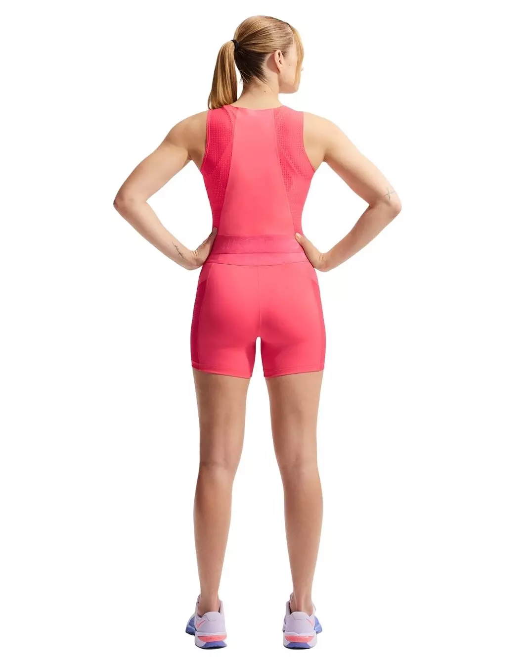Nike Women's Pro Sculpt Dri-FIT High-Waisted 5" Biker Shorts -Coral - CORAL