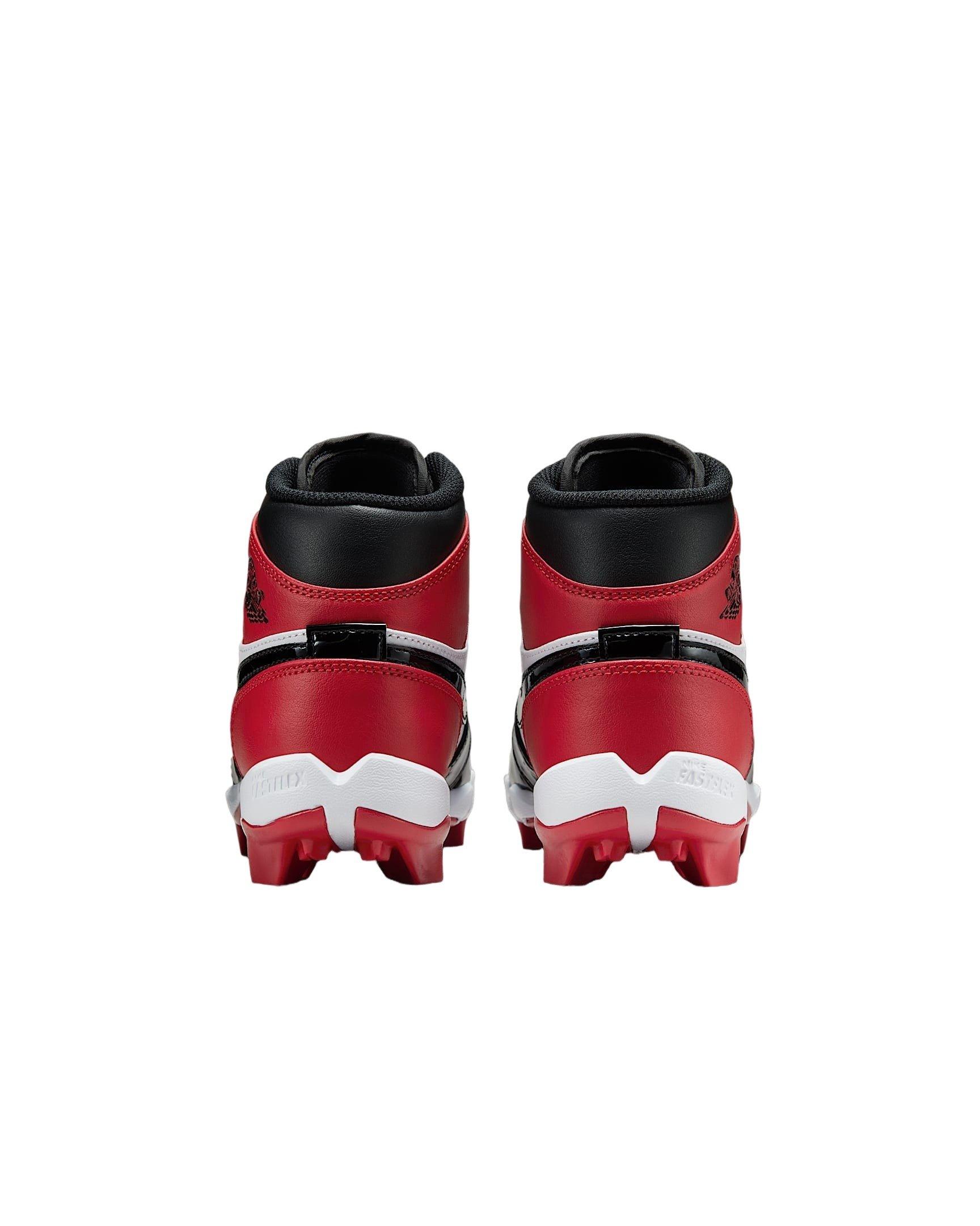 Jordan 1 Mid Preschool Boys' "Gym Red/White/Black" Football Cleat