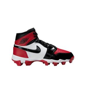 Jordan 1 Mid "Gym Red/White/Black" Preschool Boys' Football Cleat