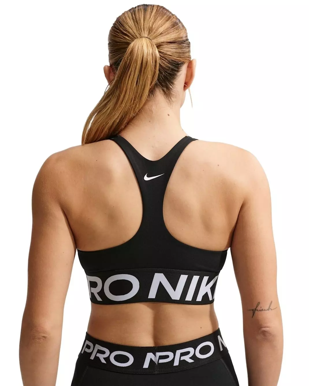 Nike Women's Pro Sculpt Medium-Support Padded Sports Bra - Black/White - BLACK/WHITE