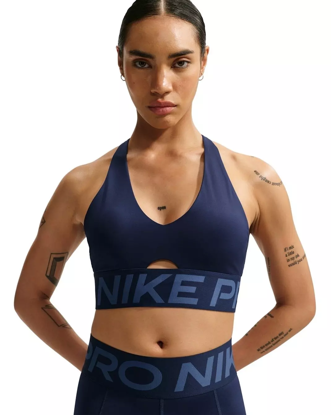 Nike Women's Pro Sculpt Medium-Support Padded Sports Bra -Navy - NAVY