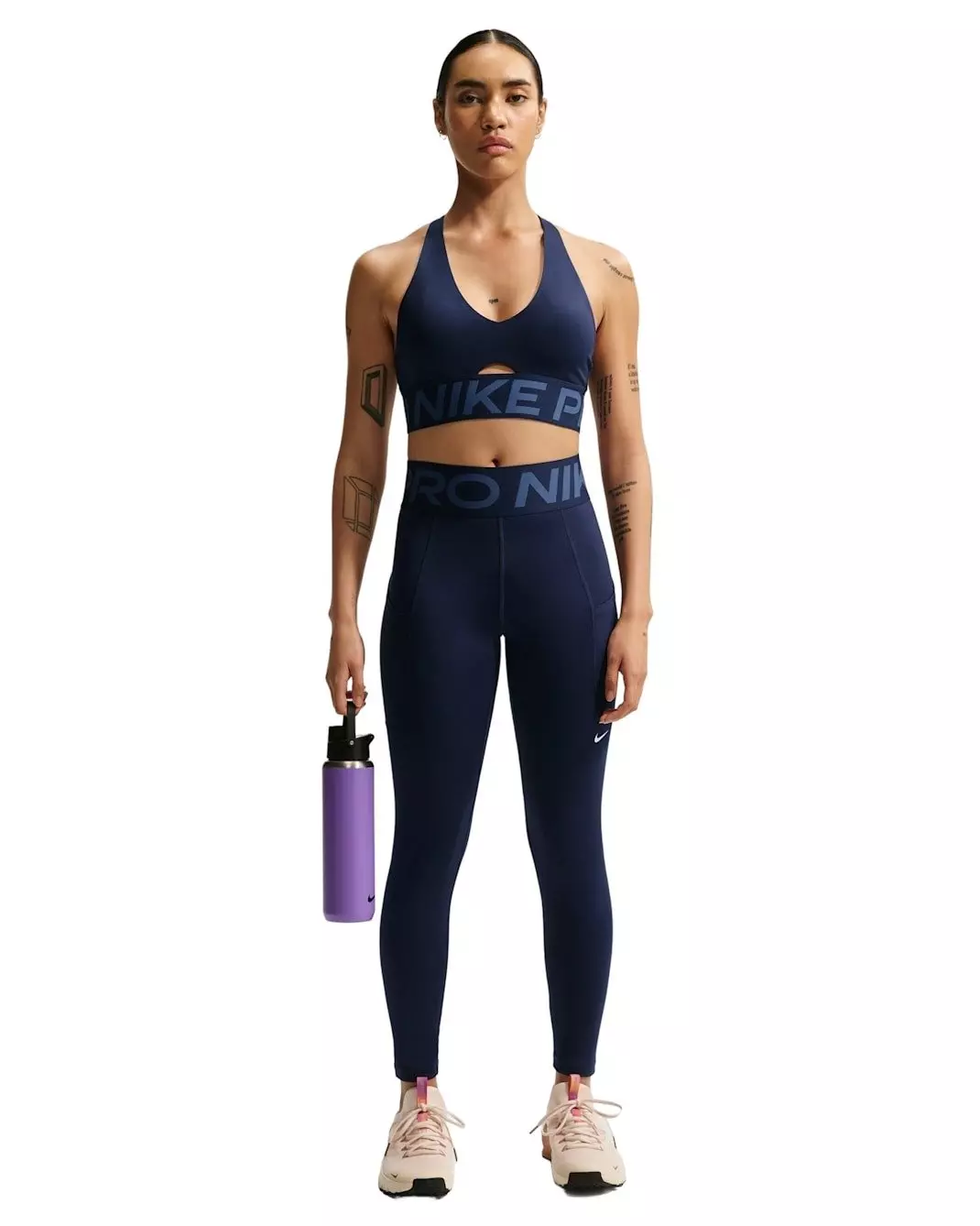 Nike Women's Pro Sculpt Medium-Support Padded Sports Bra - Navy - NAVY