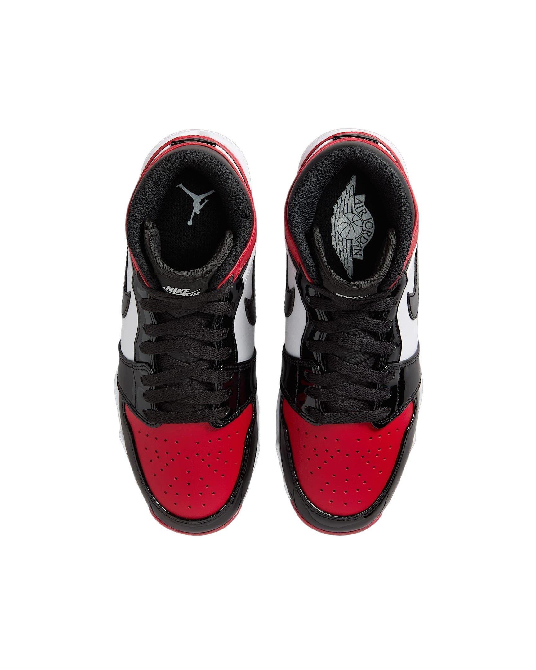 Jordan 1 Mid Grade School Boys' "Gym Red/White/Black" Football Cleat