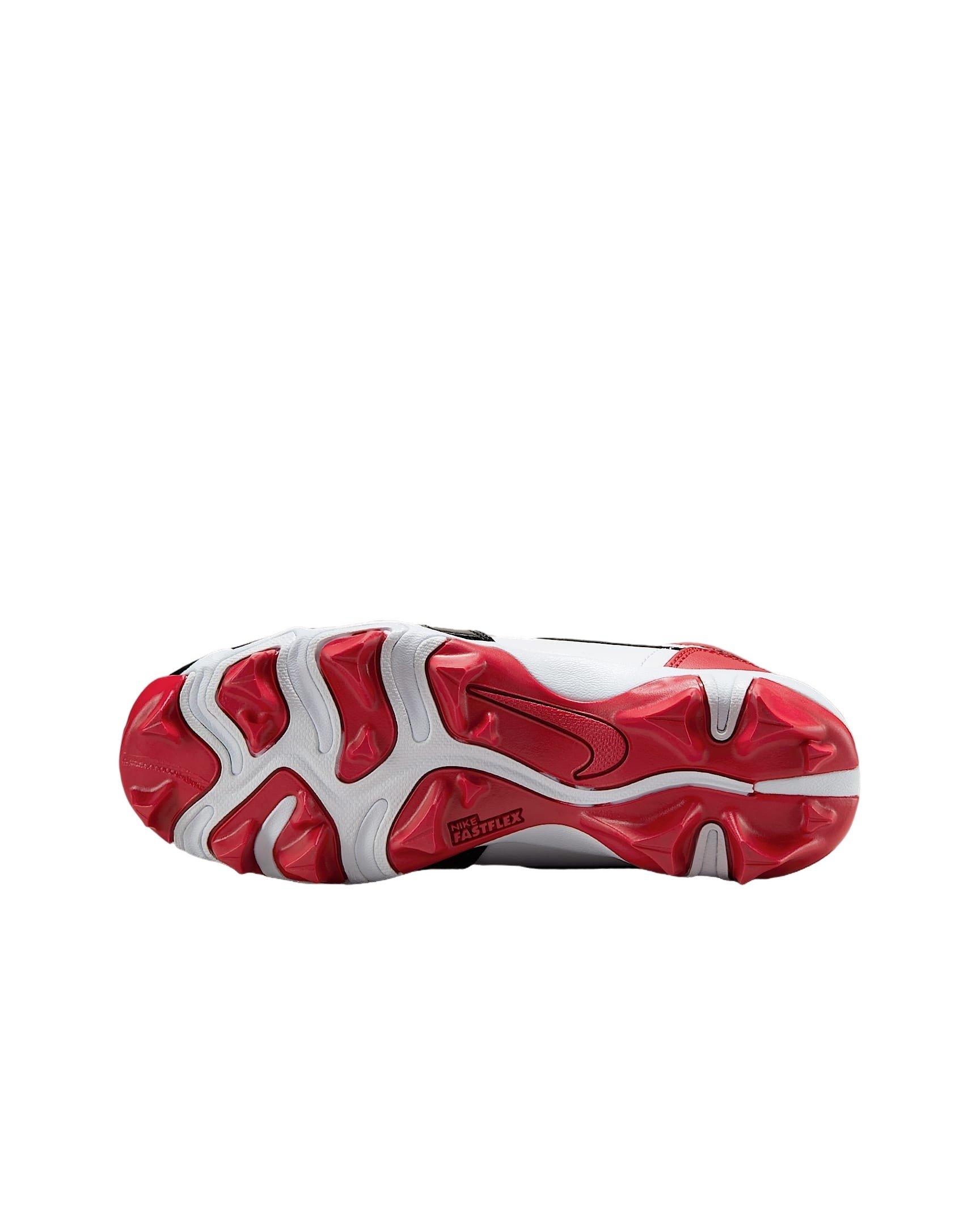 Jordan 1 Mid Grade School Boys' "Gym Red/White/Black" Football Cleat