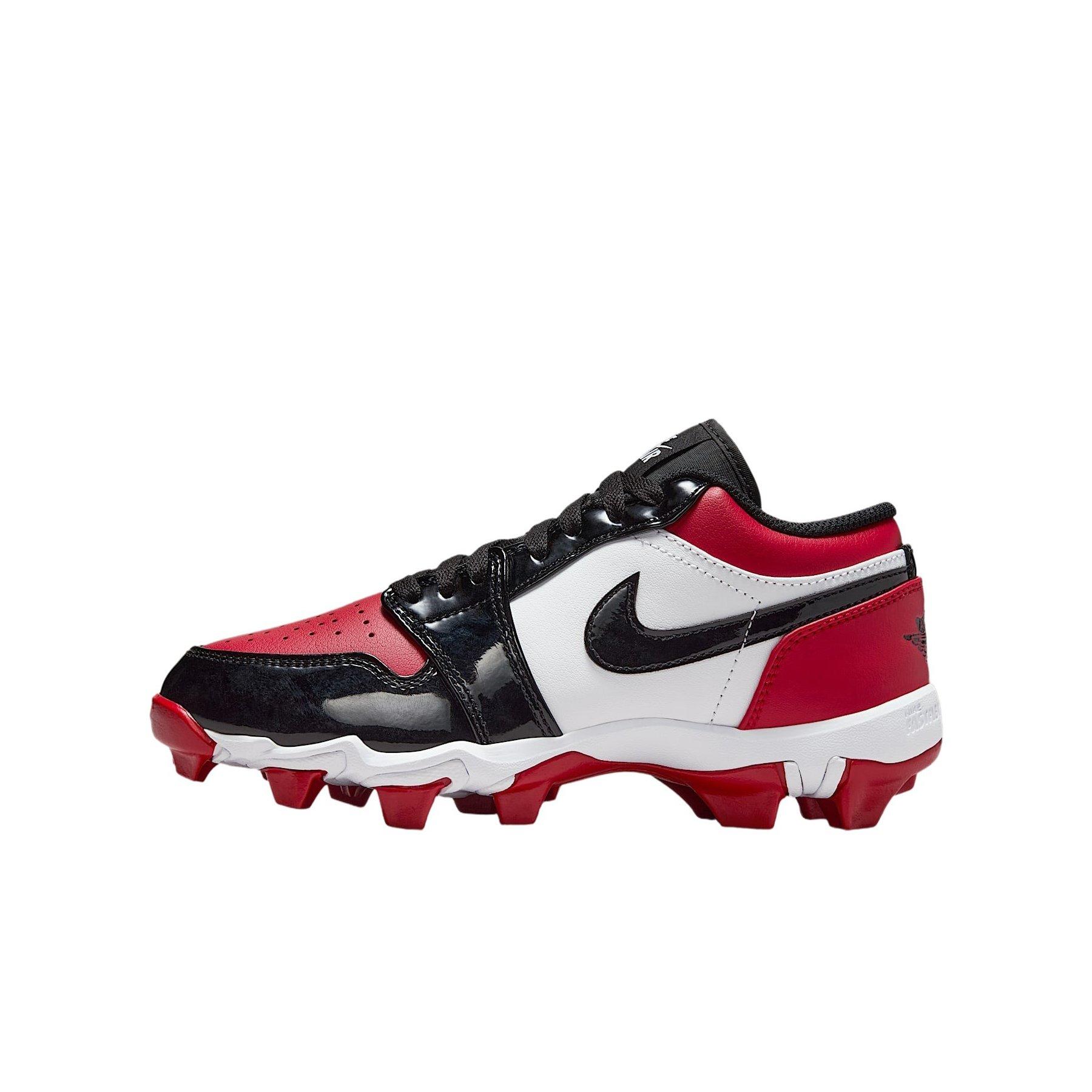 Jordan 1 Low Grade School Boys' "Gym Red/White/Black" Football Cleat