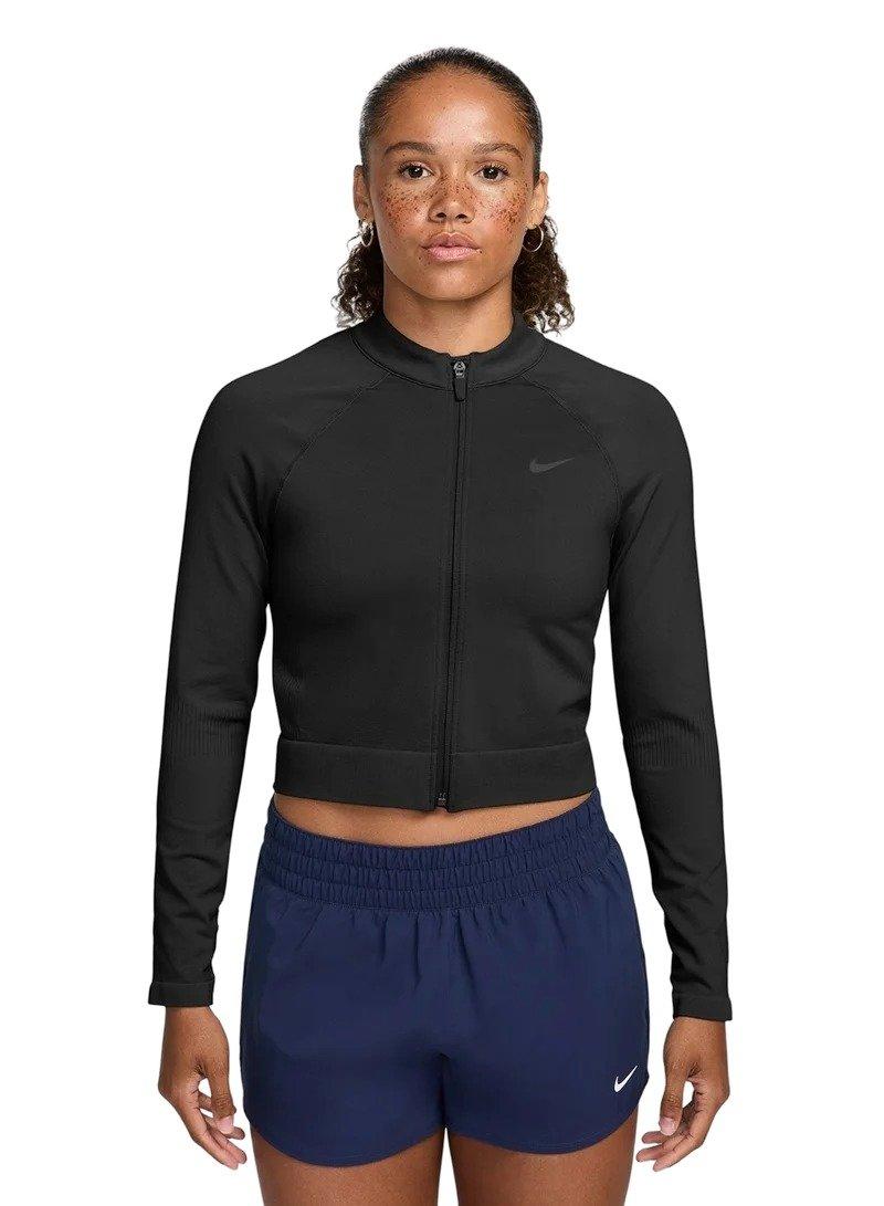 Nike Women's Pro Full-Zip Training Top -Black - BLACK Thumbnail View 1