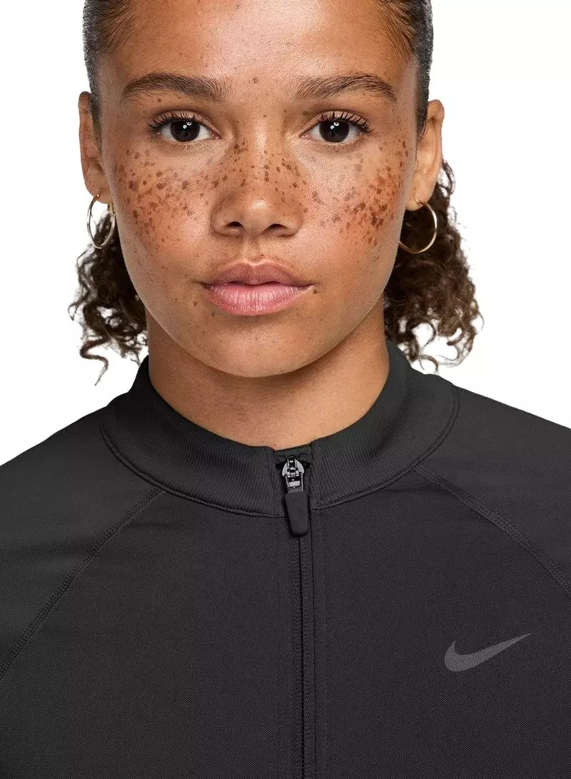 Nike Women's Pro Full-Zip Training Top -Black - BLACK