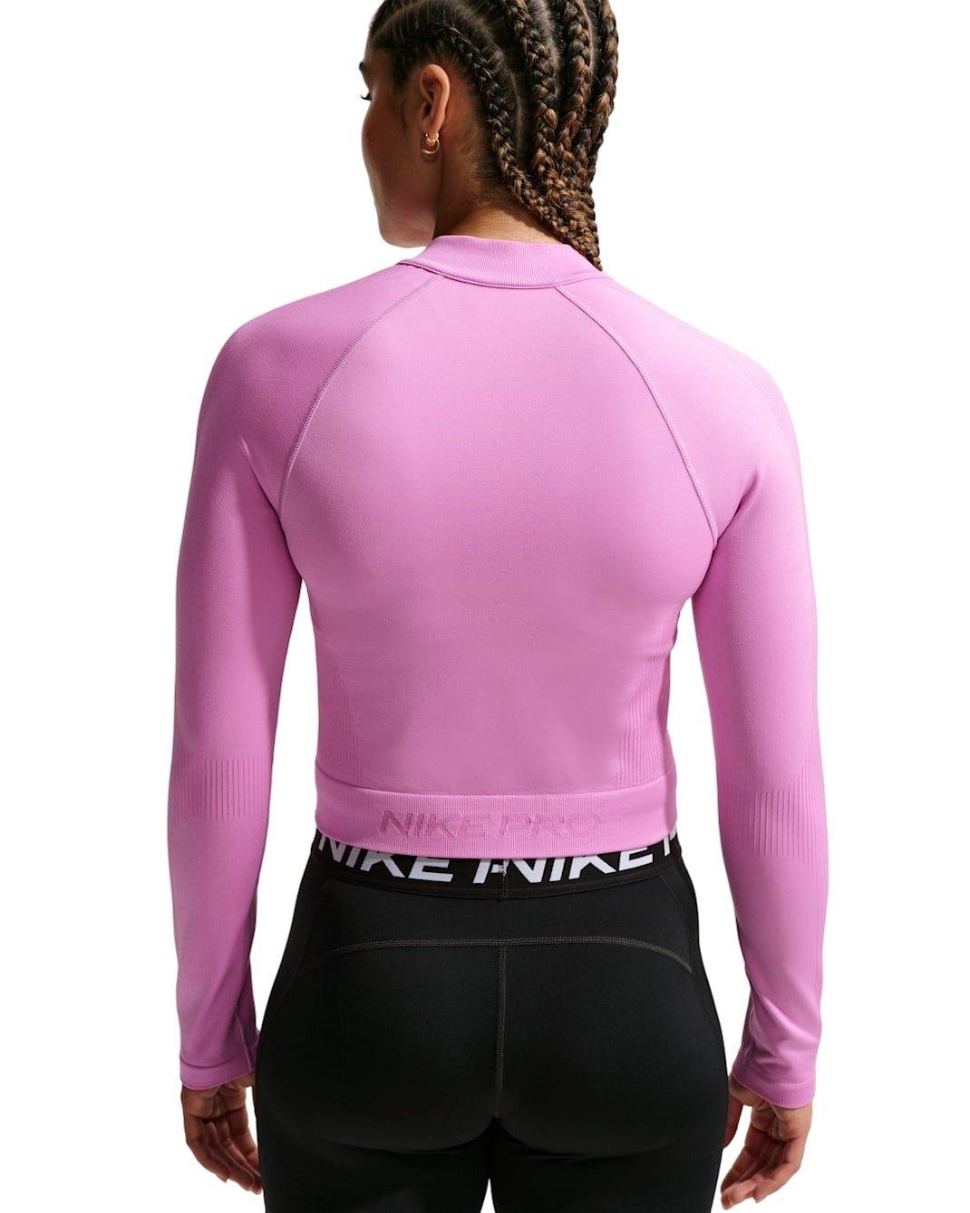 Nike Women's Pro Full-Zip Training Top -Lt Magenta - LT MAGENTA Thumbnail View 2