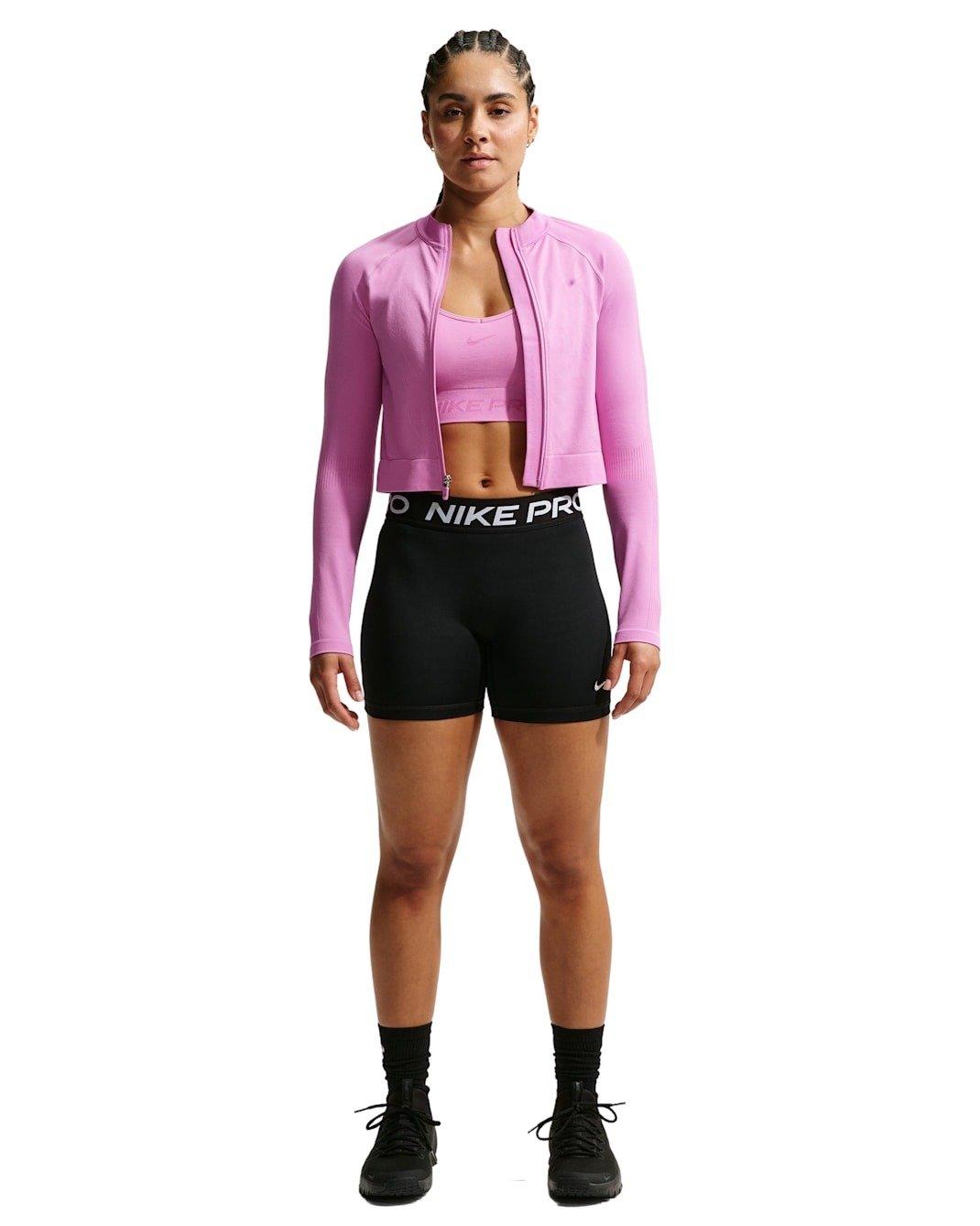 Nike Women's Pro Full-Zip Training Top - Lt Magenta - LT MAGENTA Thumbnail View 4