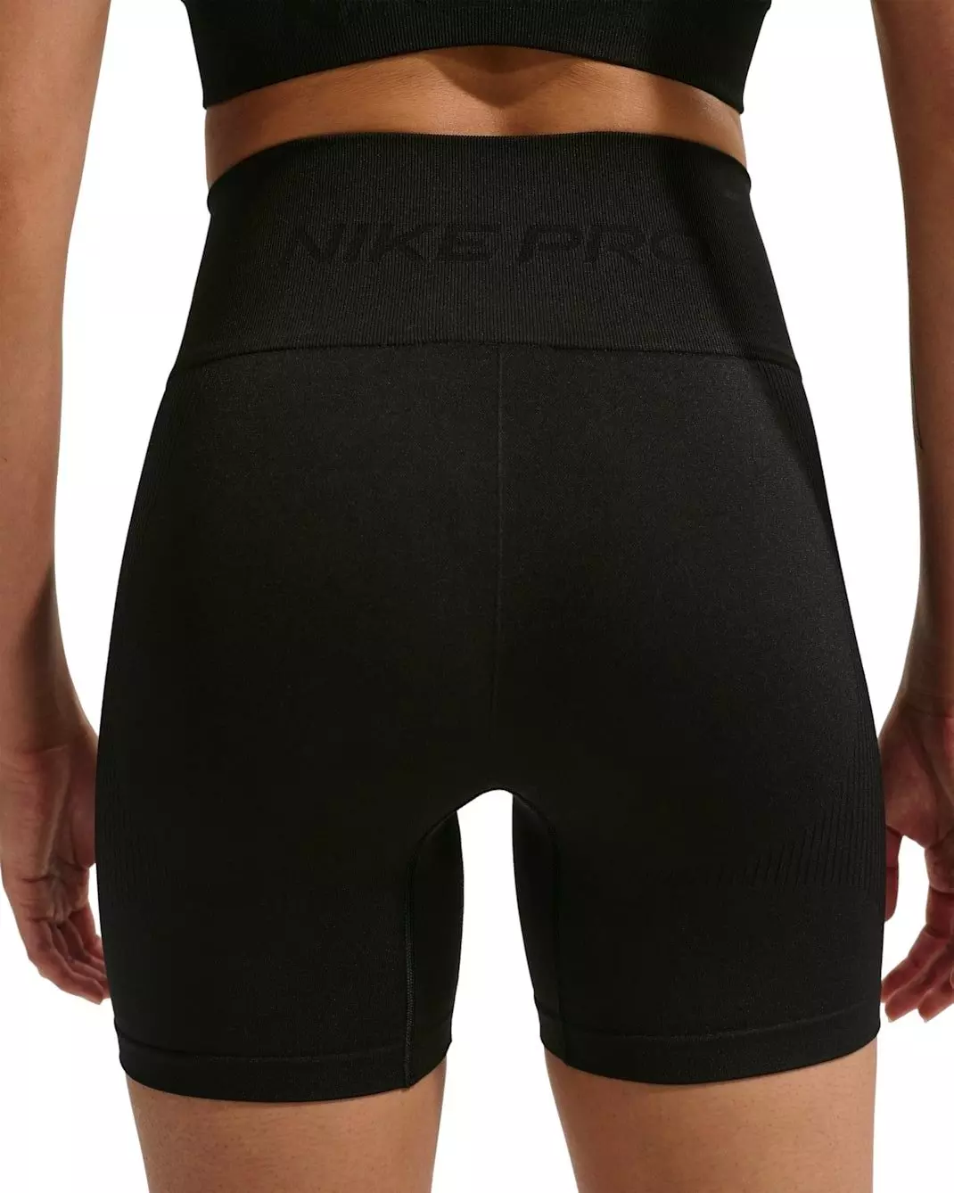Nike Women's Pro Seamless Dri-FIT High-Waisted 5" Biker Shorts - Black - BLACK