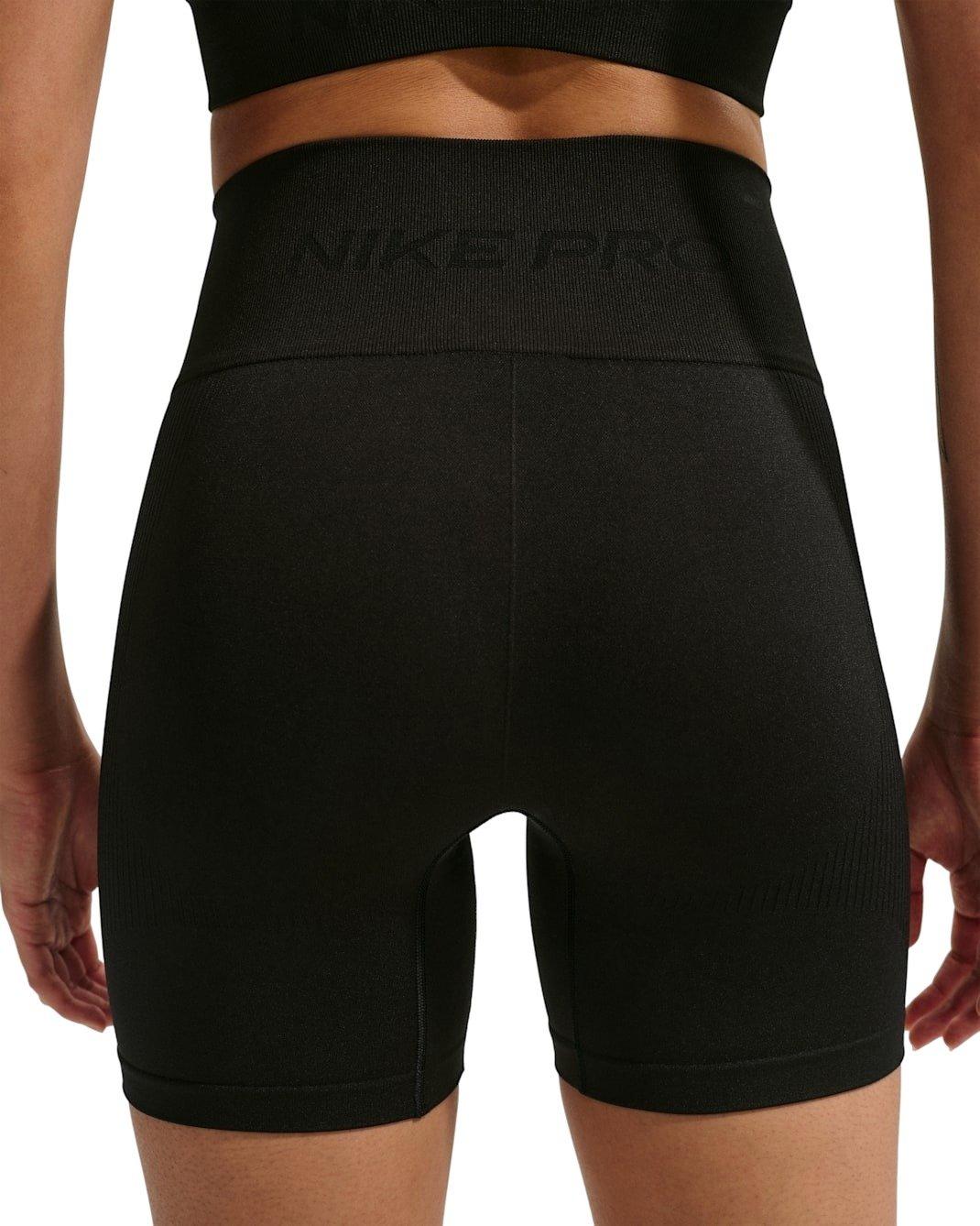 Nike Women's Pro Seamless Dri-FIT High-Waisted 5" Biker Shorts -Black - BLACK Thumbnail View 2