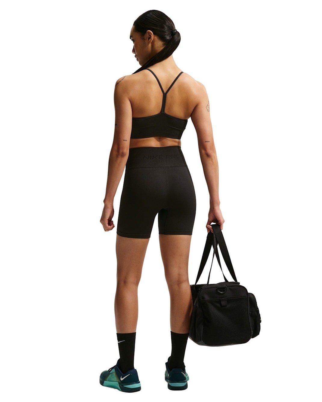 Nike Women's Pro Seamless Dri-FIT High-Waisted 5" Biker Shorts -Black - BLACK Thumbnail View 5