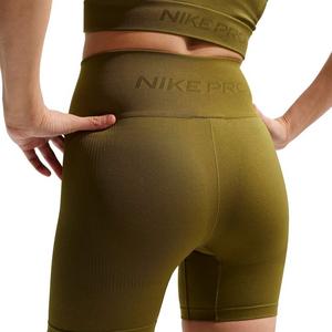 Nike Women's Pro Seamless Dri-FIT High-Waisted 5" Biker Shorts -Olive