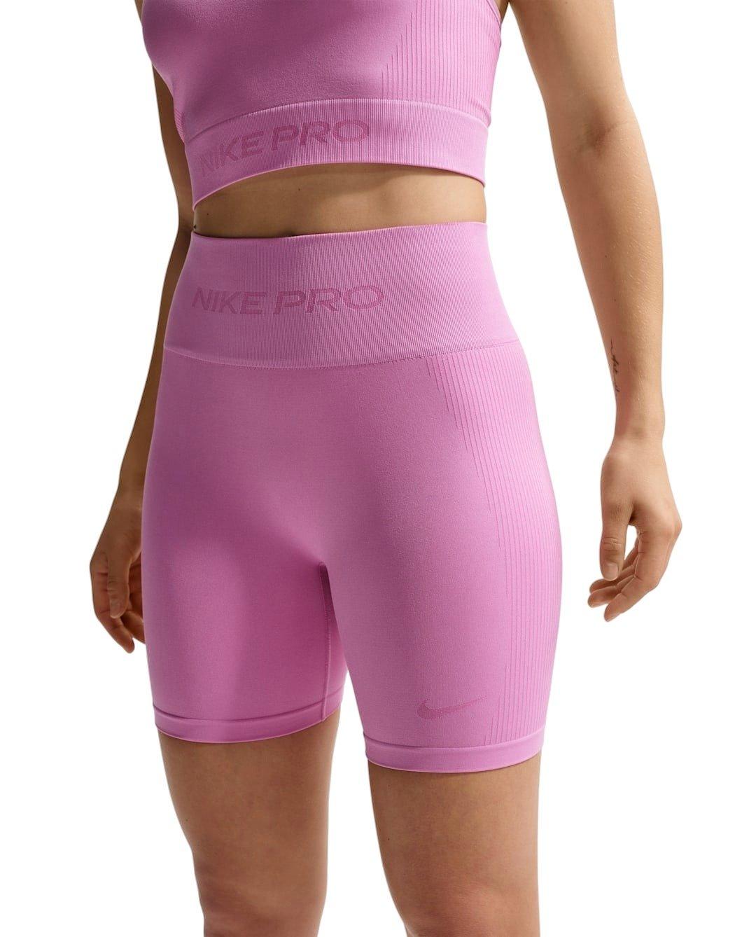 Nike Women's Pro Seamless Dri-FIT High-Waisted 5" Biker Shorts -Lt Magenta - LT MAGENTA Thumbnail View 1