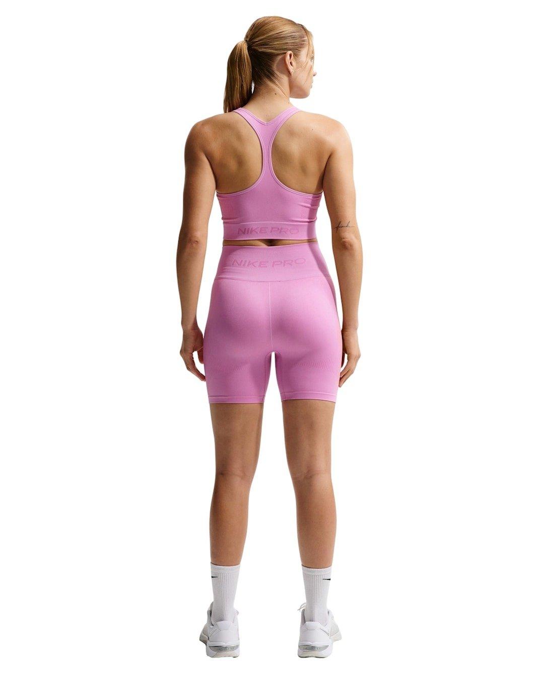 Nike Women's Pro Seamless Dri-FIT High-Waisted 5" Biker Shorts - Lt Magenta - LT MAGENTA Thumbnail View 5