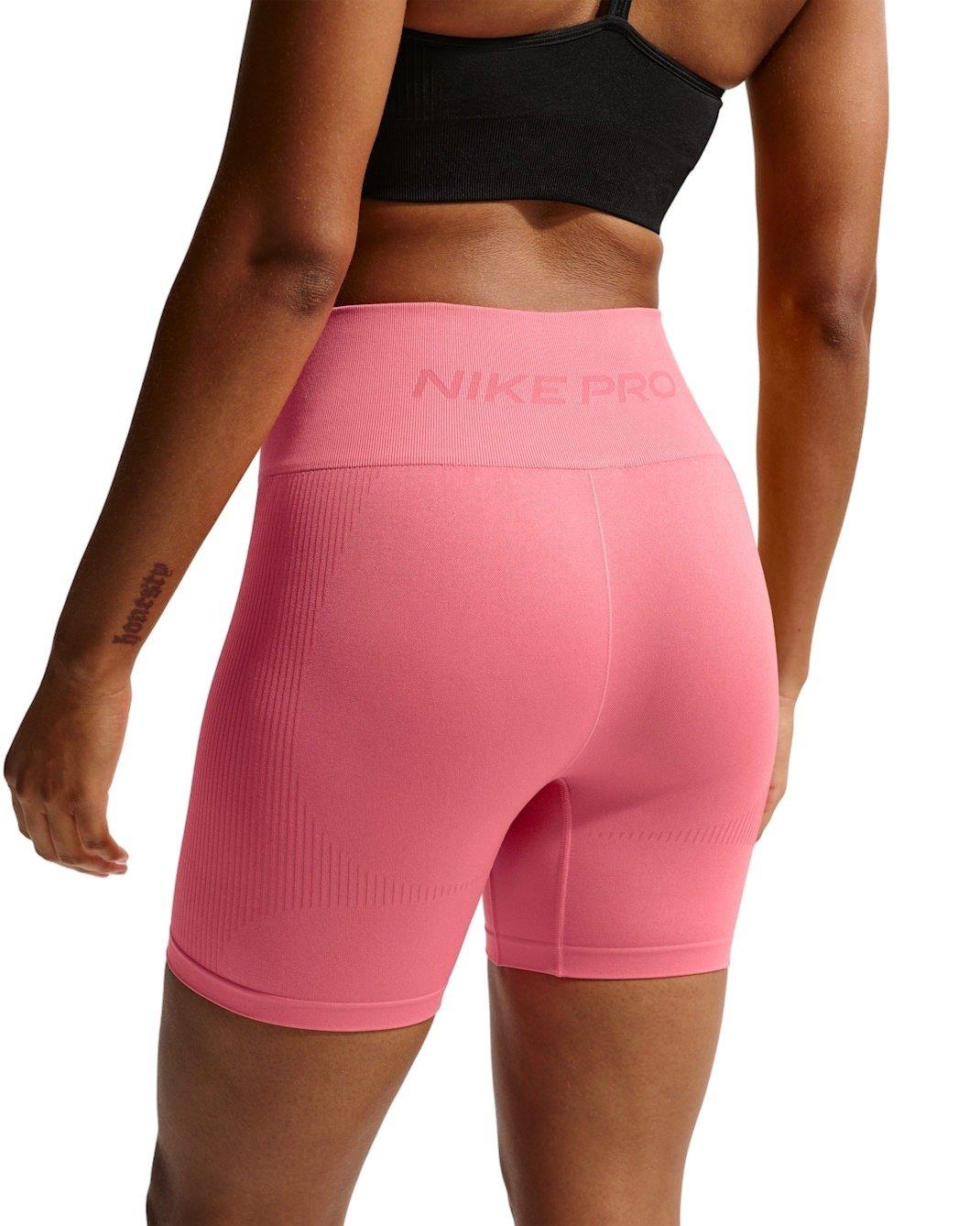 Nike Women's Pro Seamless Dri-FIT High-Waisted 5" Biker Shorts - Coral - CORAL Thumbnail View 2
