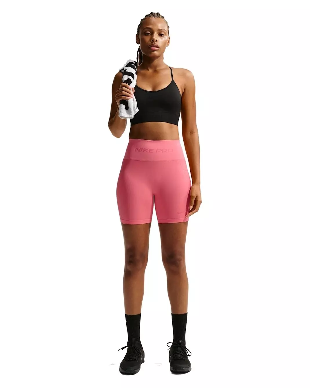 Nike Women's Pro Seamless Dri-FIT High-Waisted 5" Biker Shorts -Coral - CORAL