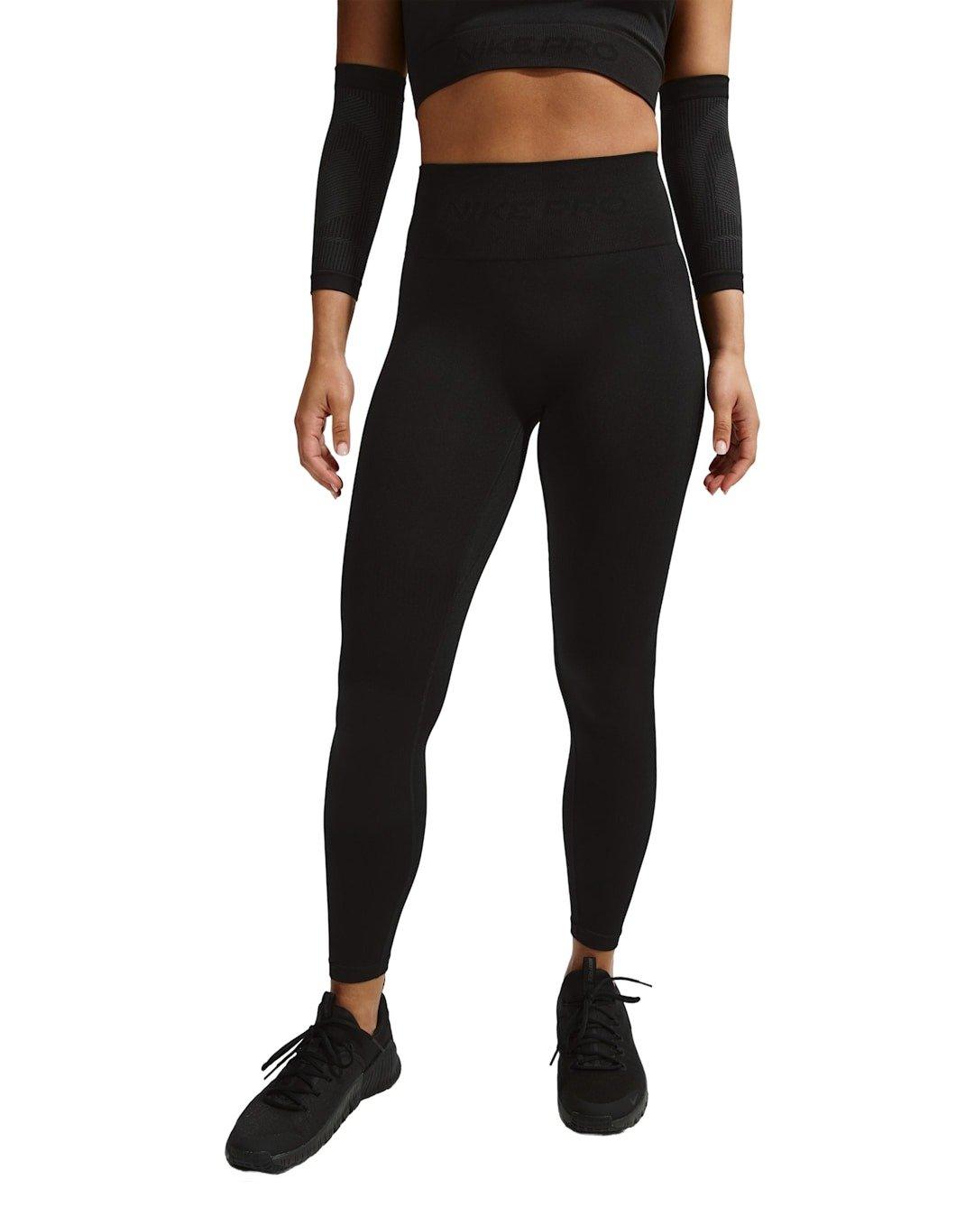 Nike Women's Pro Seamless High-Waisted 7/8 Leggings - Black - BLACK Thumbnail View 1